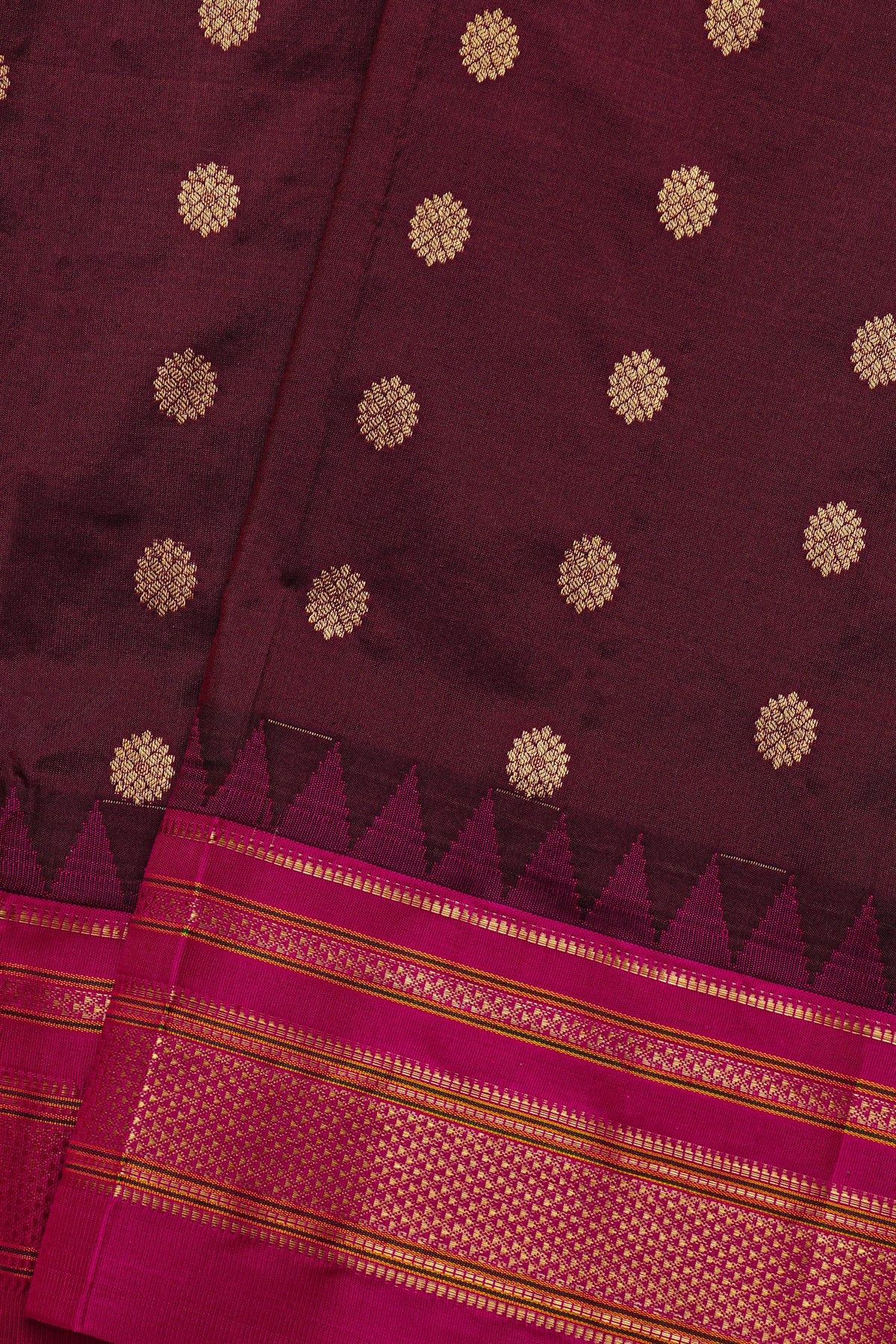 Narayanpet Silk Maroon Saree