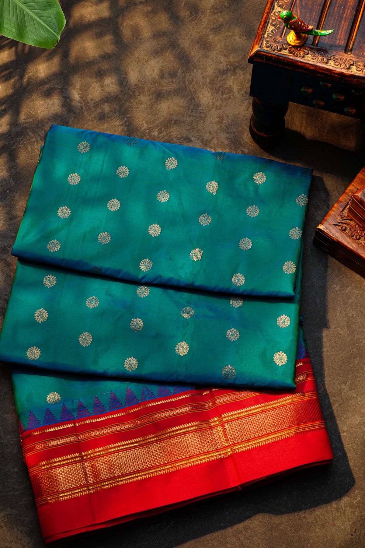 Narayanpet Silk Peacock Blue Saree