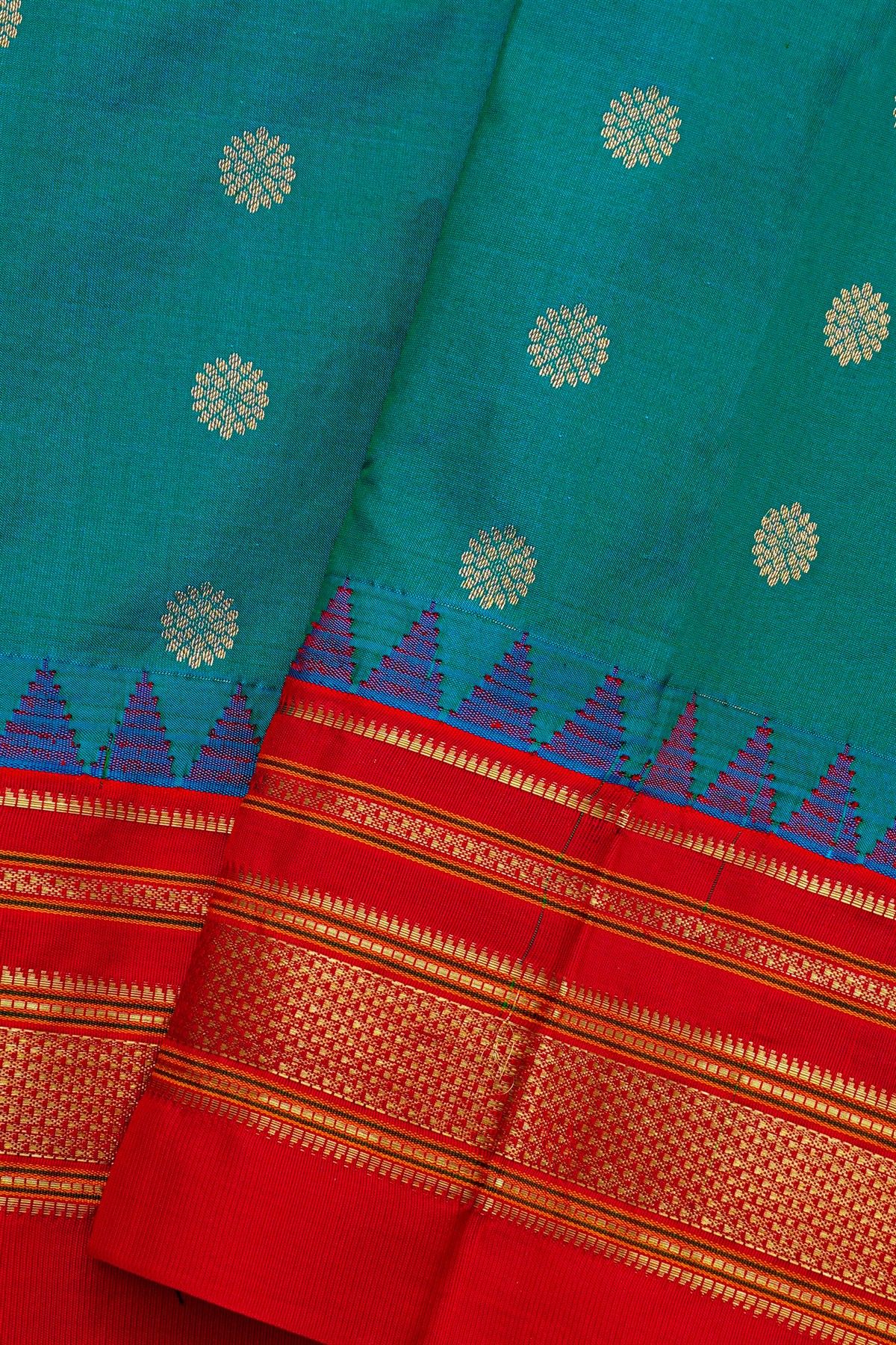 Narayanpet Silk Peacock Blue Saree