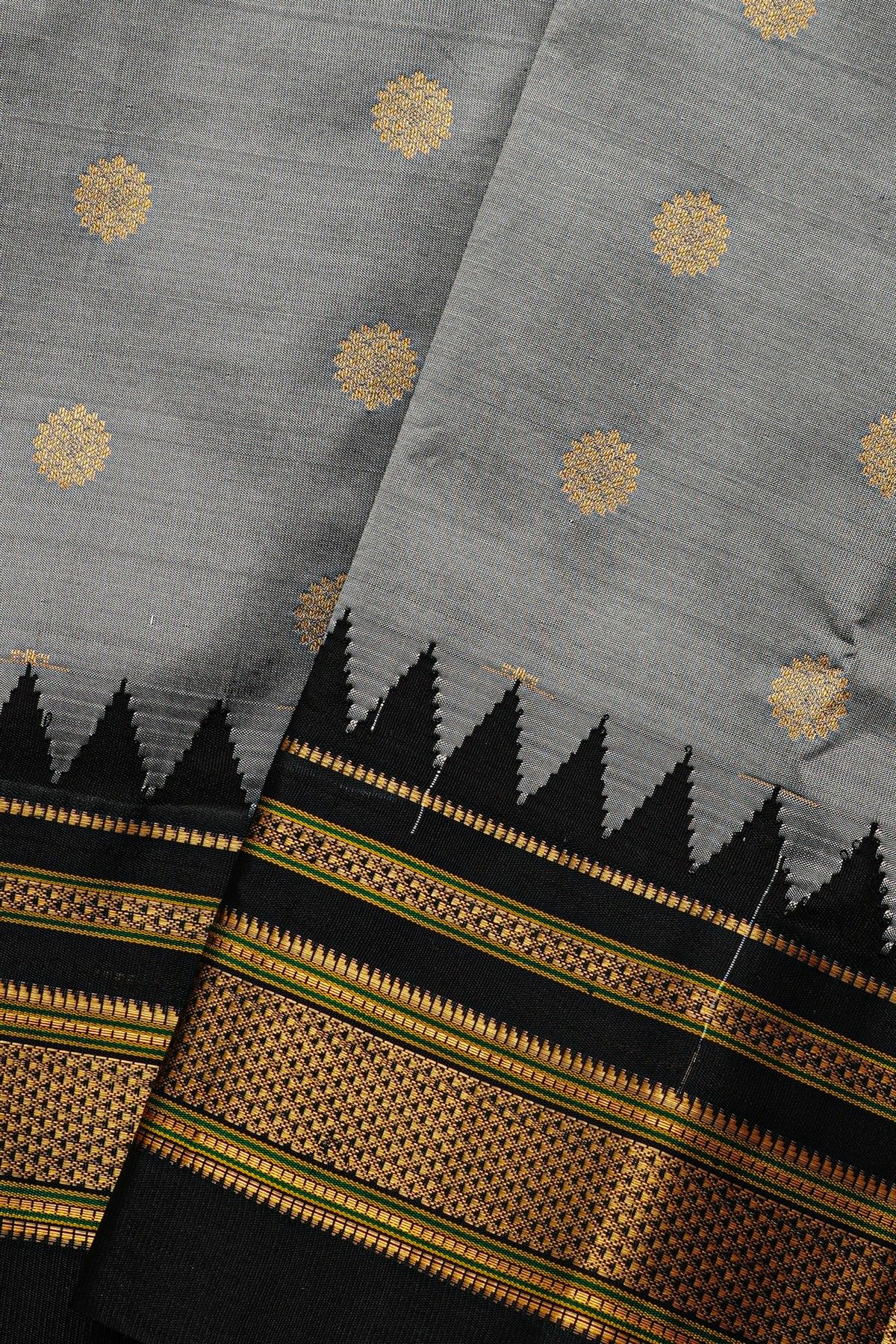 Narayanpet Silk Grey Saree