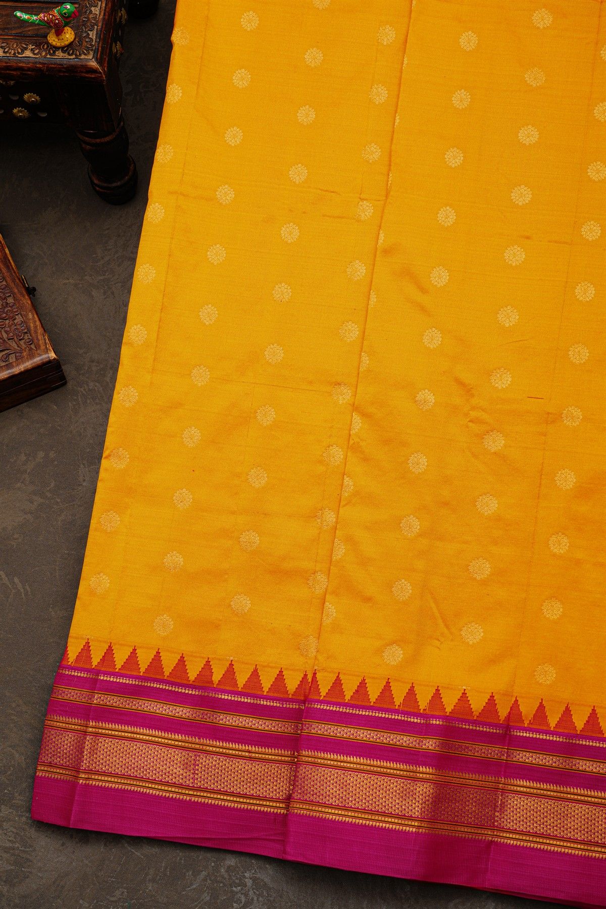 Narayanpet Silk Orange Saree