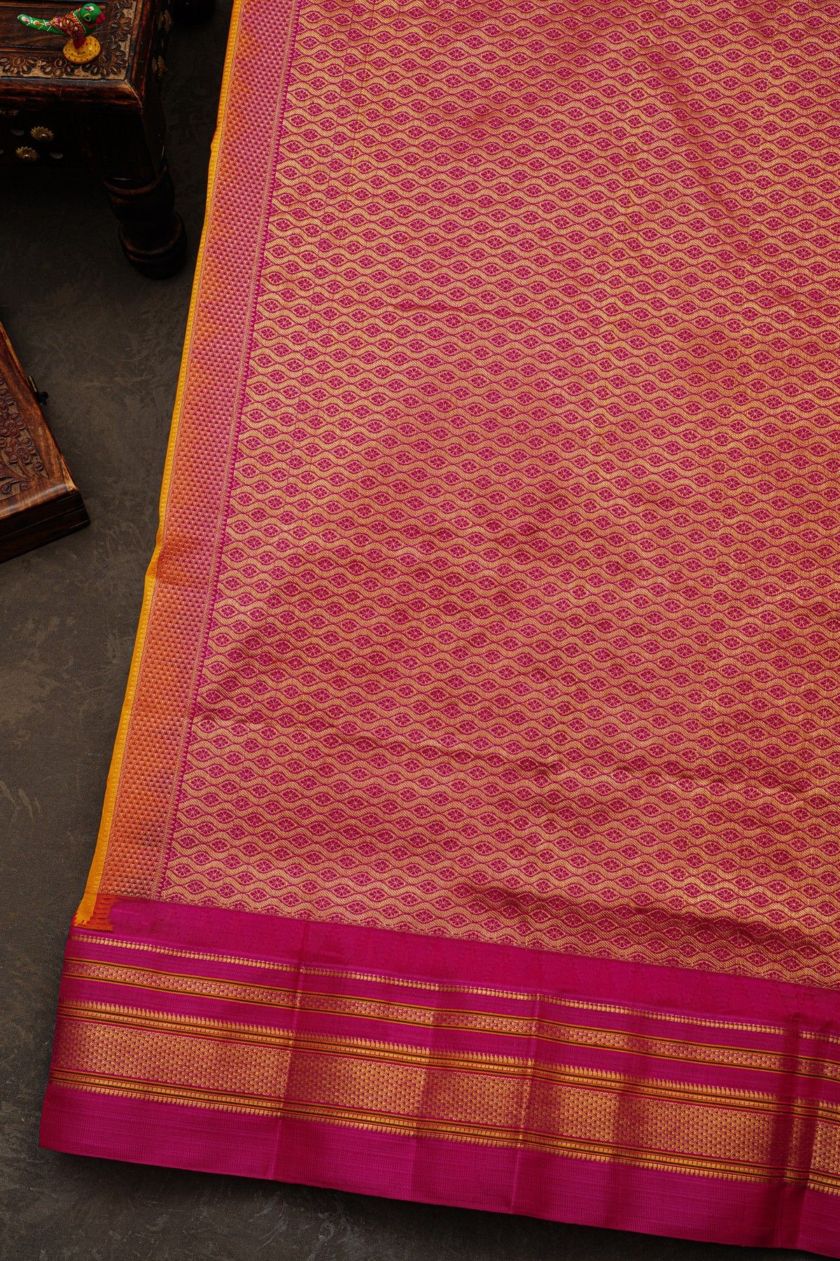 Narayanpet Silk Orange Saree