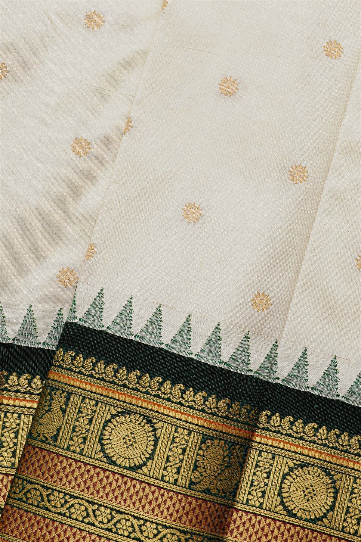 Narayanpet Silk White Saree