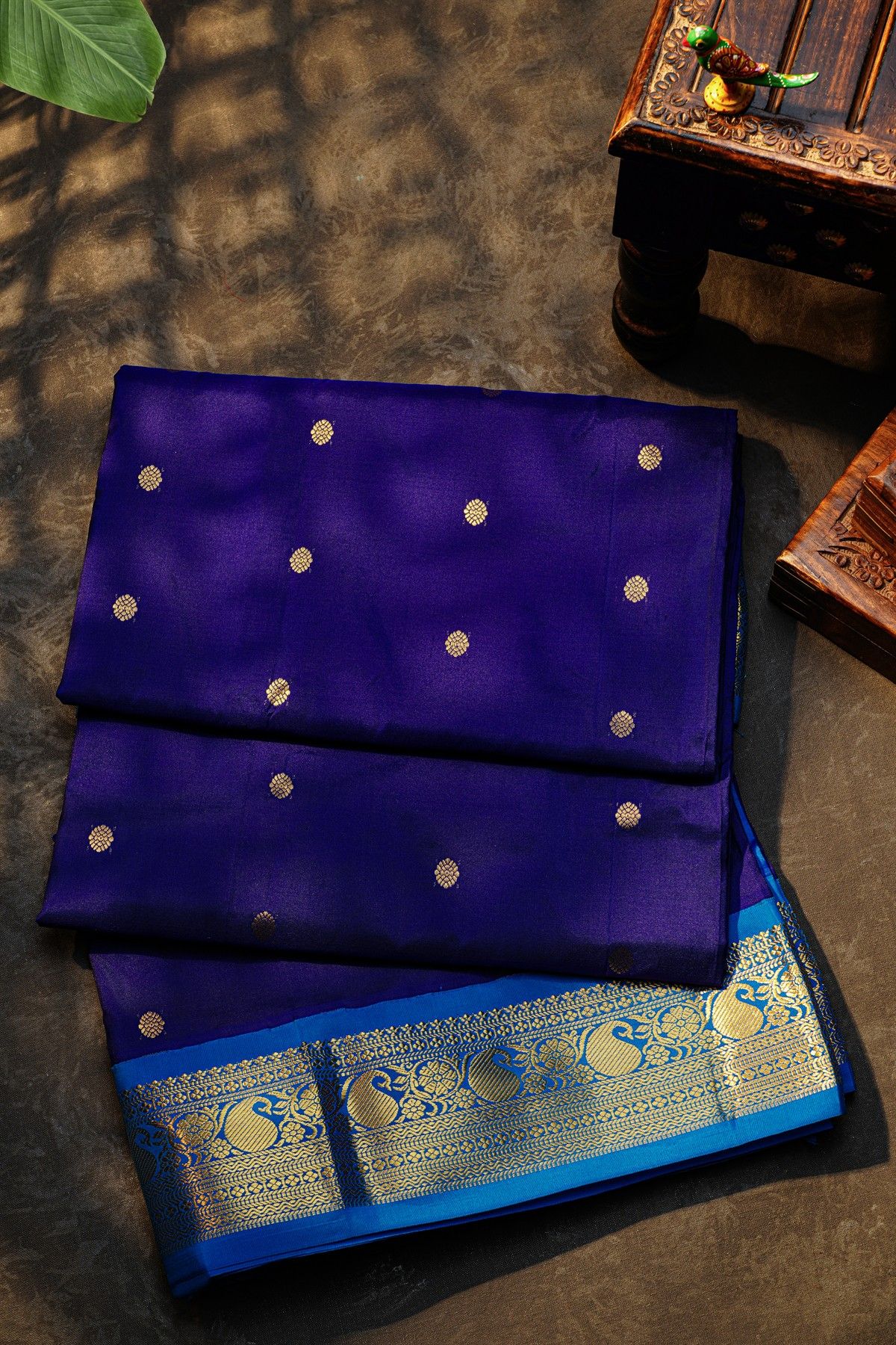 Narayanpet Silk Navy Blue Saree