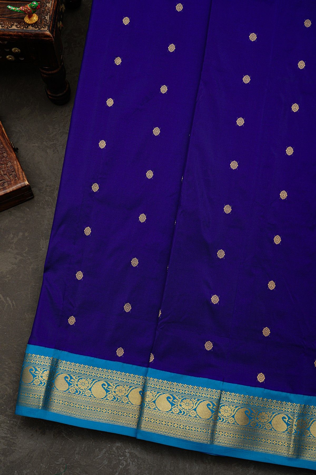 Narayanpet Silk Navy Blue Saree