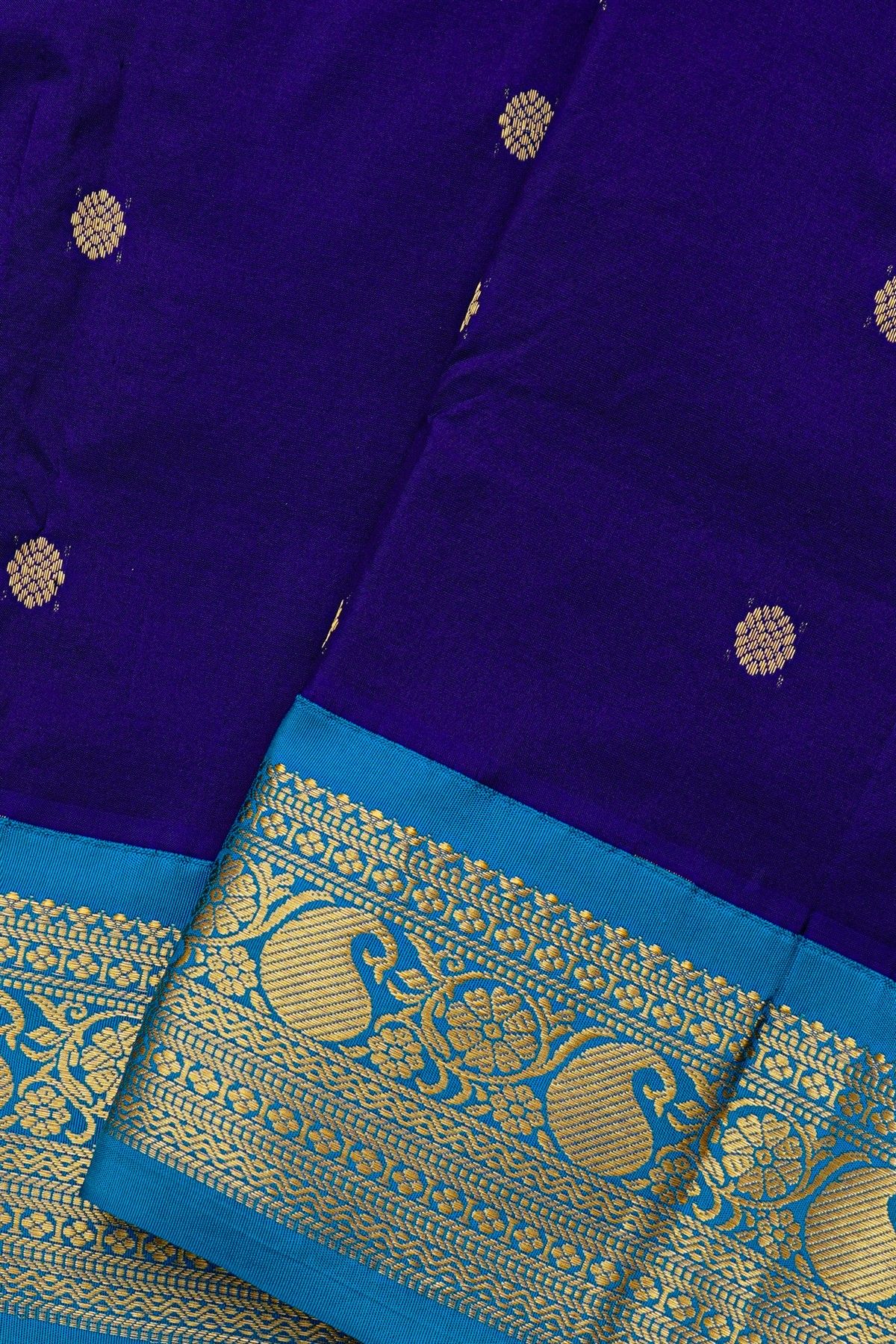 Narayanpet Silk Navy Blue Saree