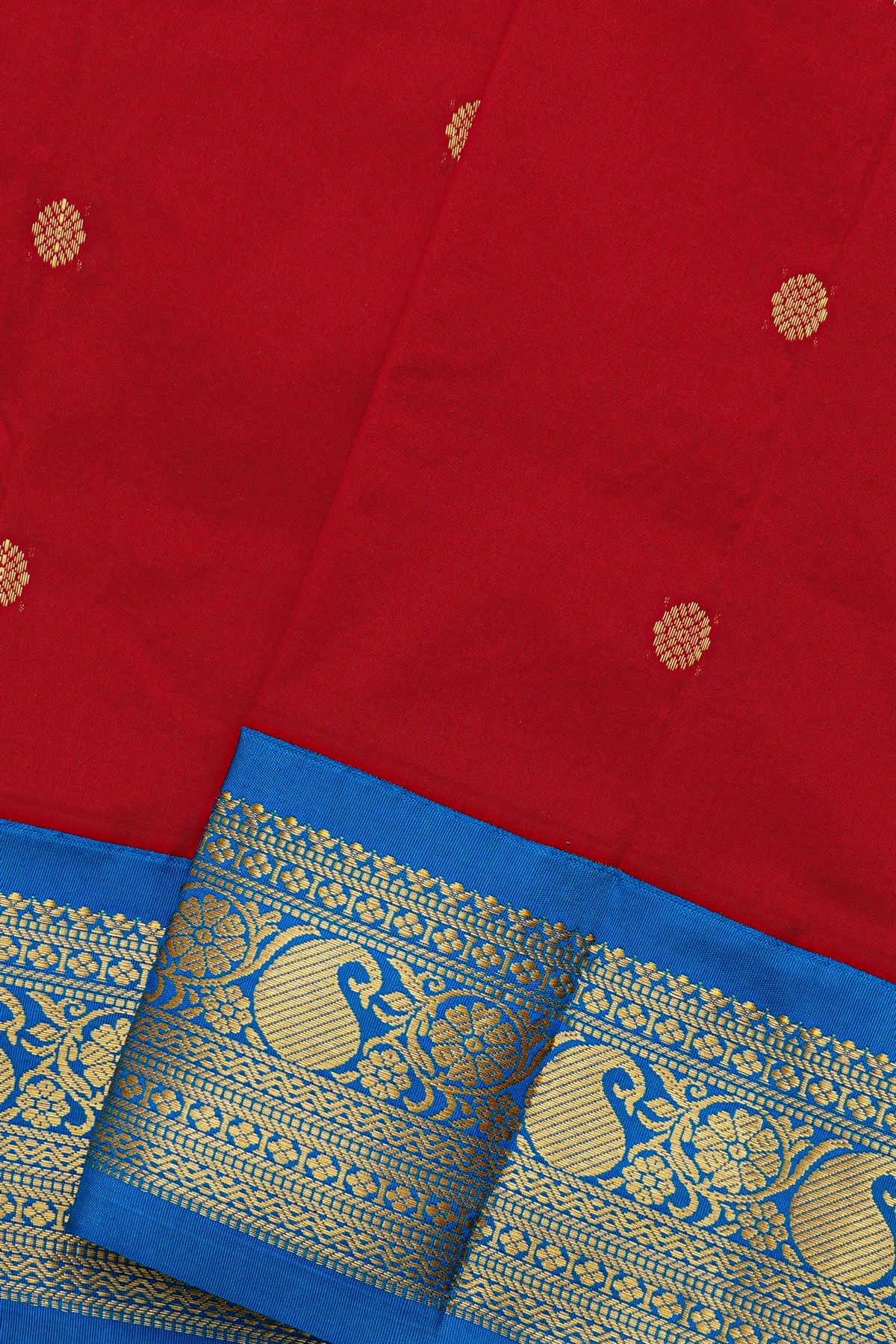 Narayanpet Silk Red Saree