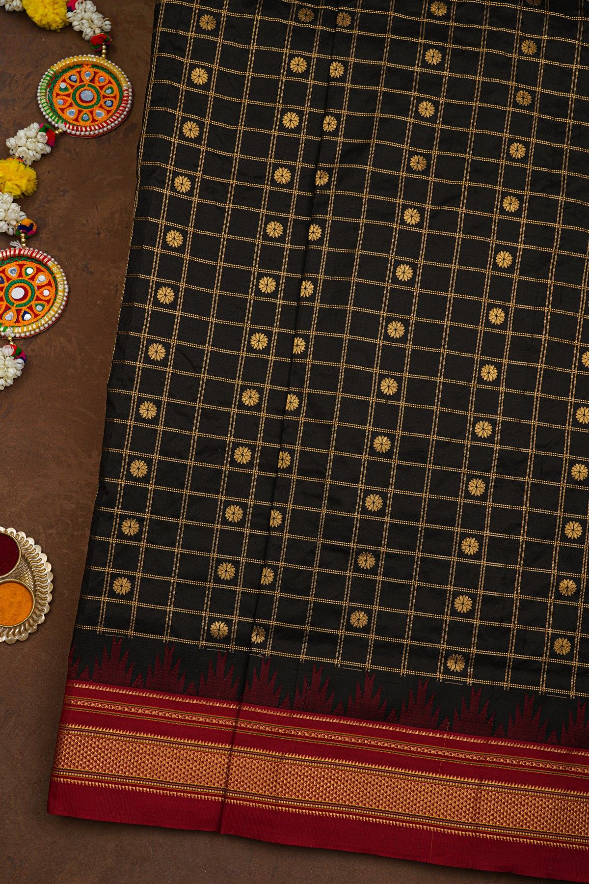 Narayanpet Silk Black Saree