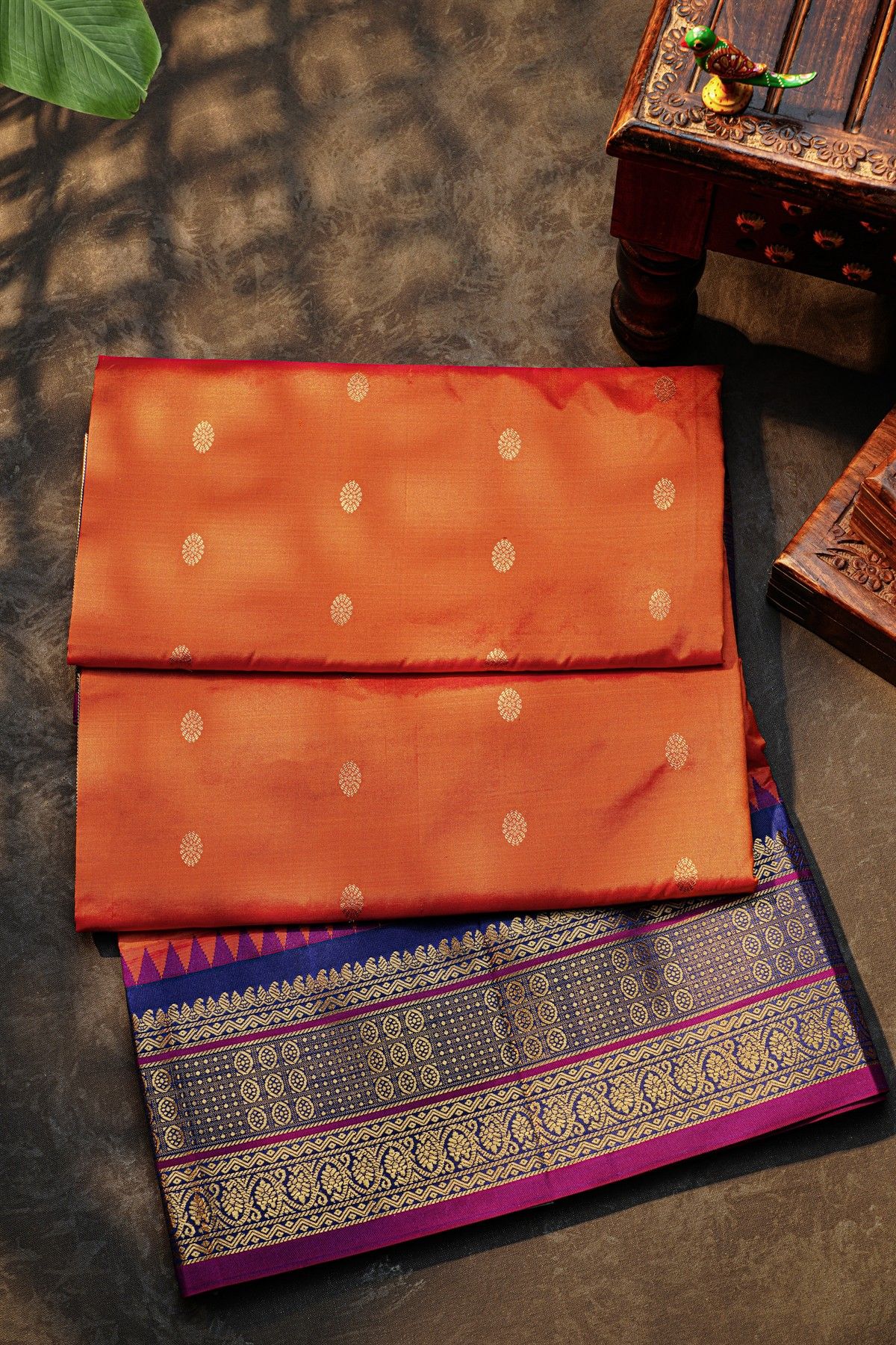 Narayanpet Silk Orange Saree