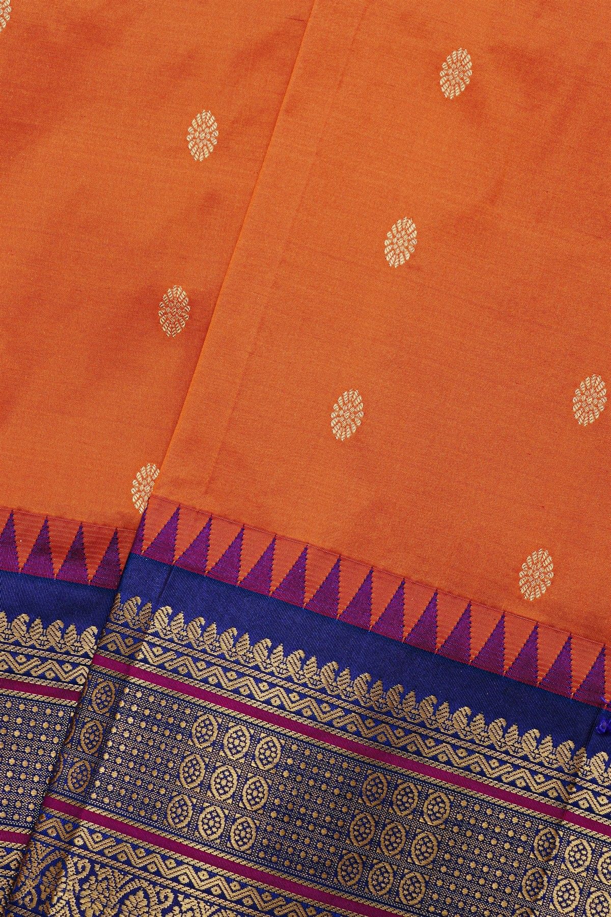 Narayanpet Silk Orange Saree