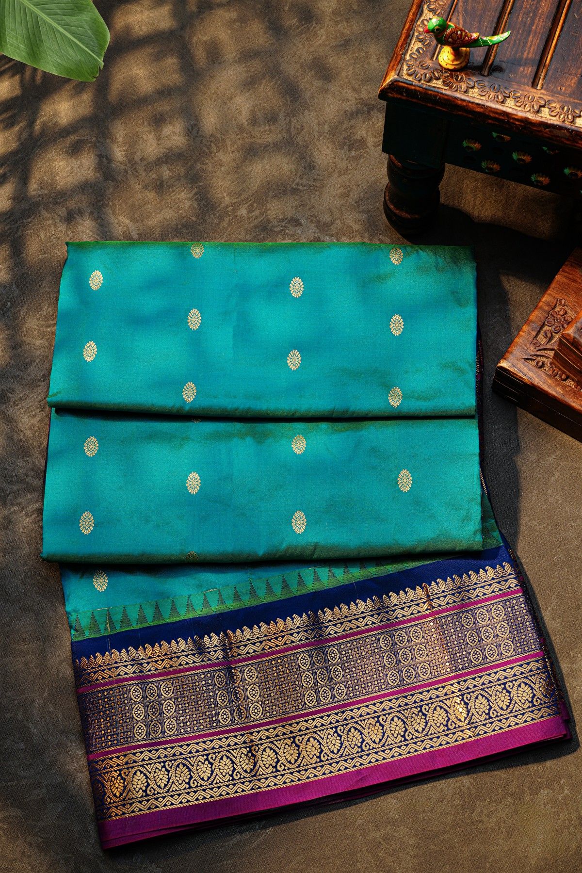Narayanpet Silk Rama Blue Saree