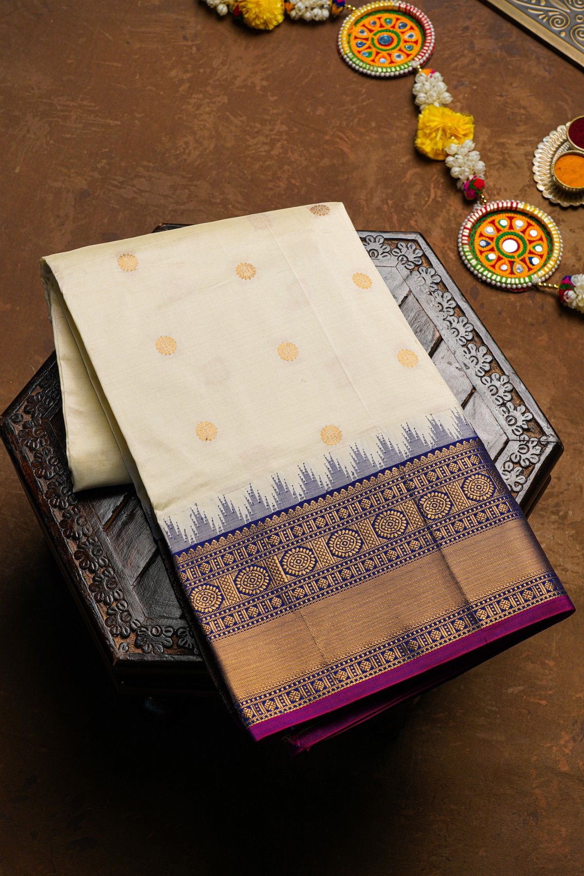 Narayanpet Silk Cream Saree
