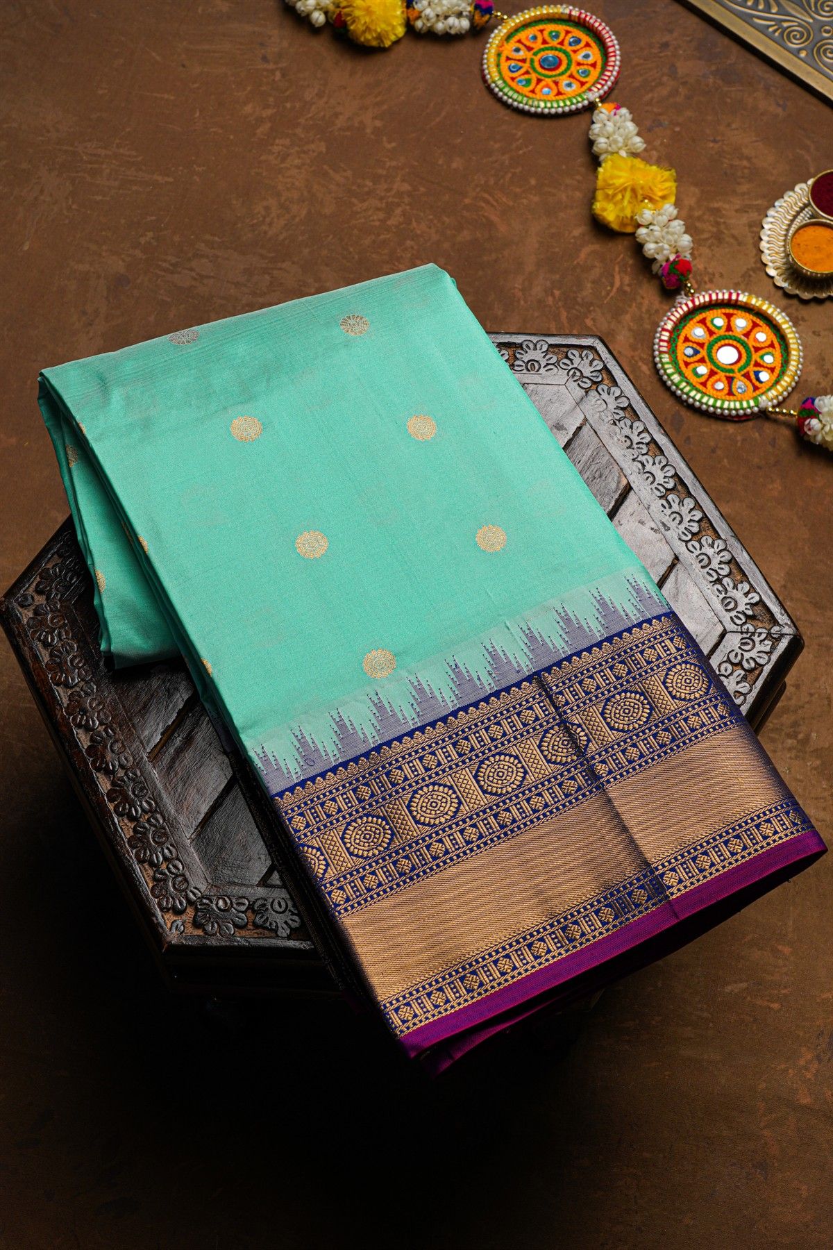 Narayanpet Silk Sky Blue Saree