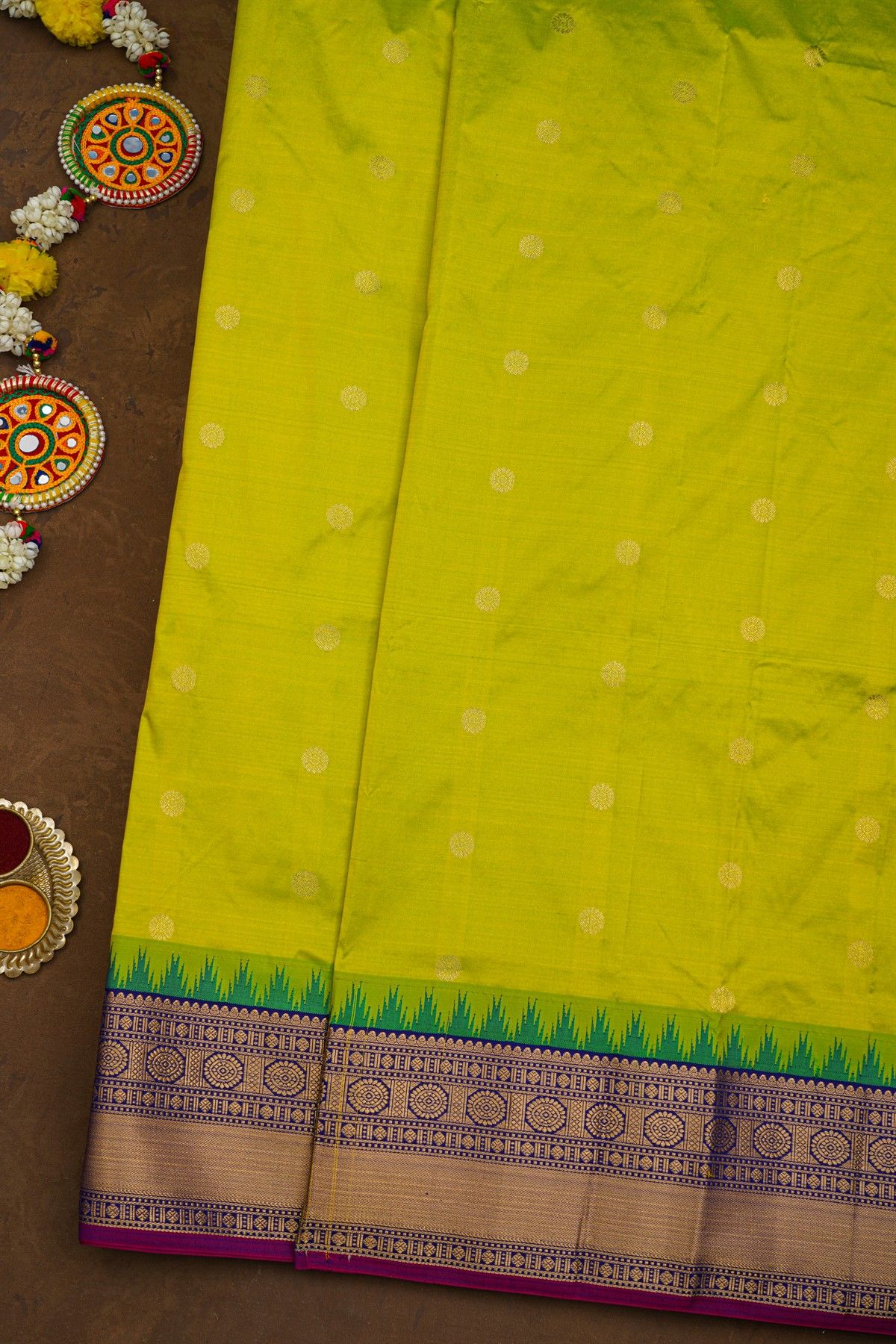 Narayanpet Silk Parrot Green Saree