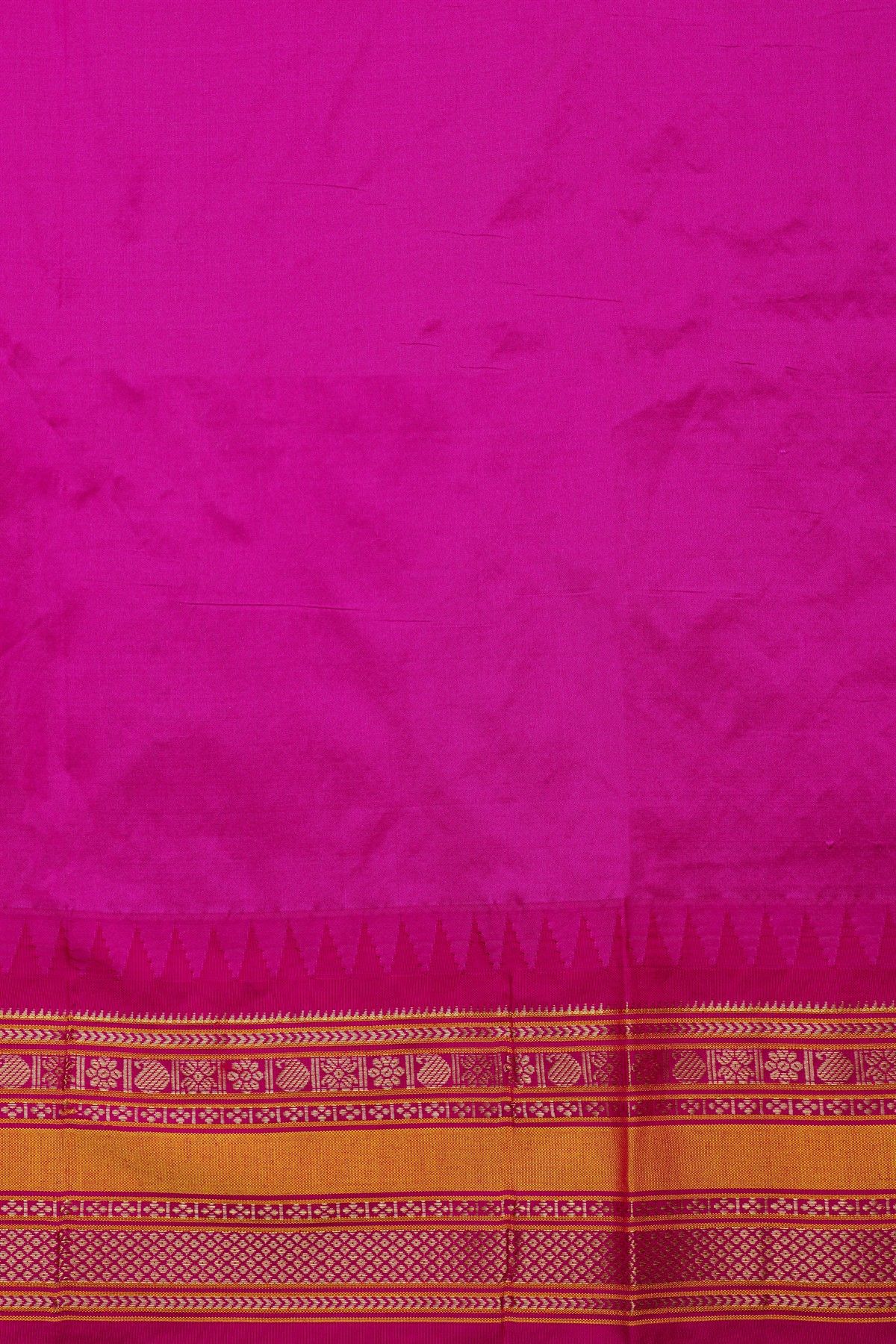 Narayanpet Silk Peacock Green Zari Checks Saree