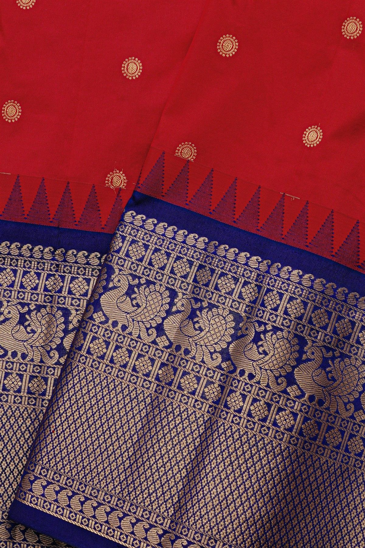 Narayanpet Silk Red Saree