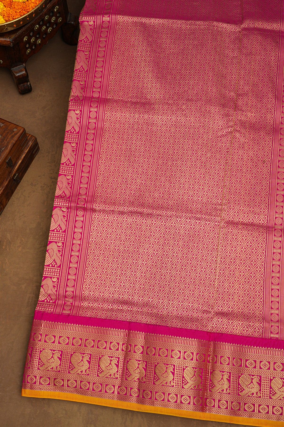 Narayanpet Silk Peacock Blue Saree