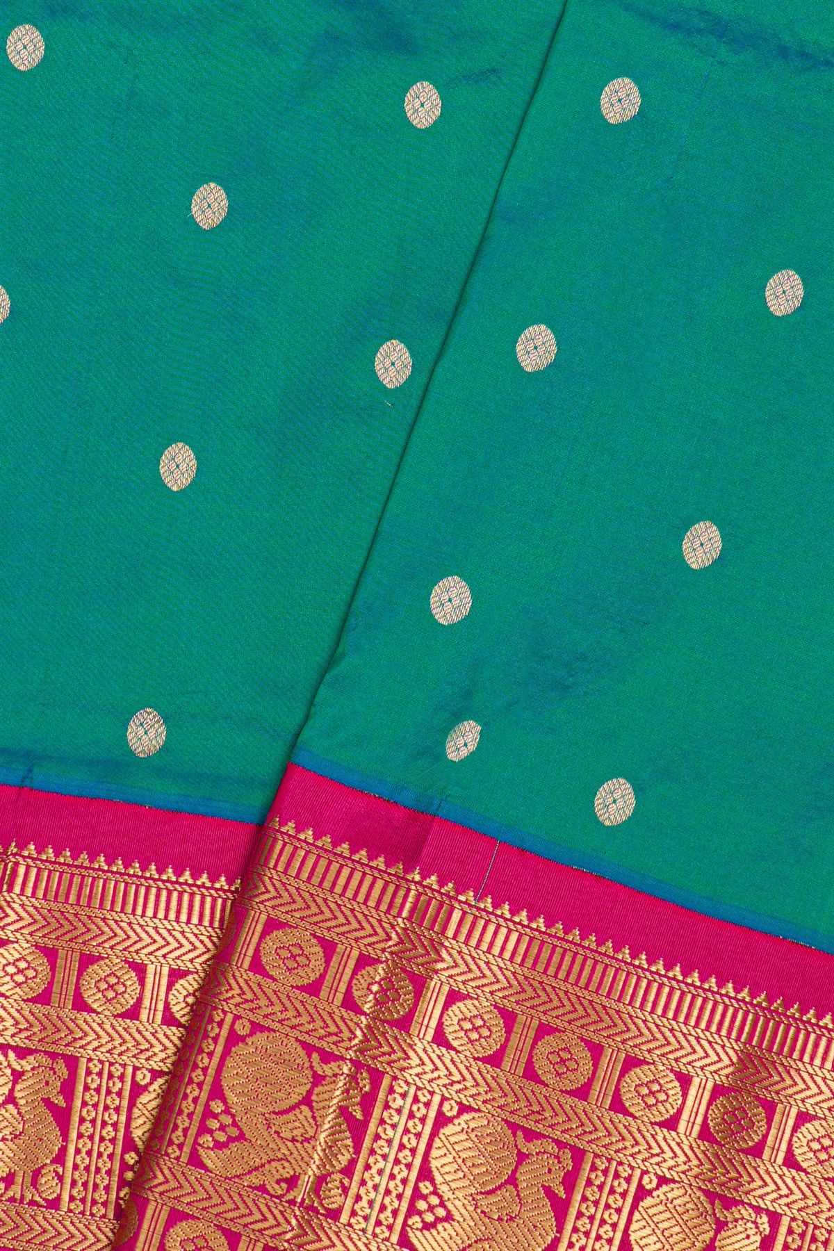 Narayanpet Silk Peacock Blue Saree