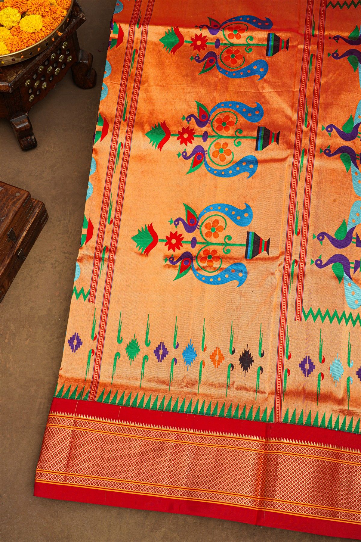 Narayanpet Silk Wine Saree