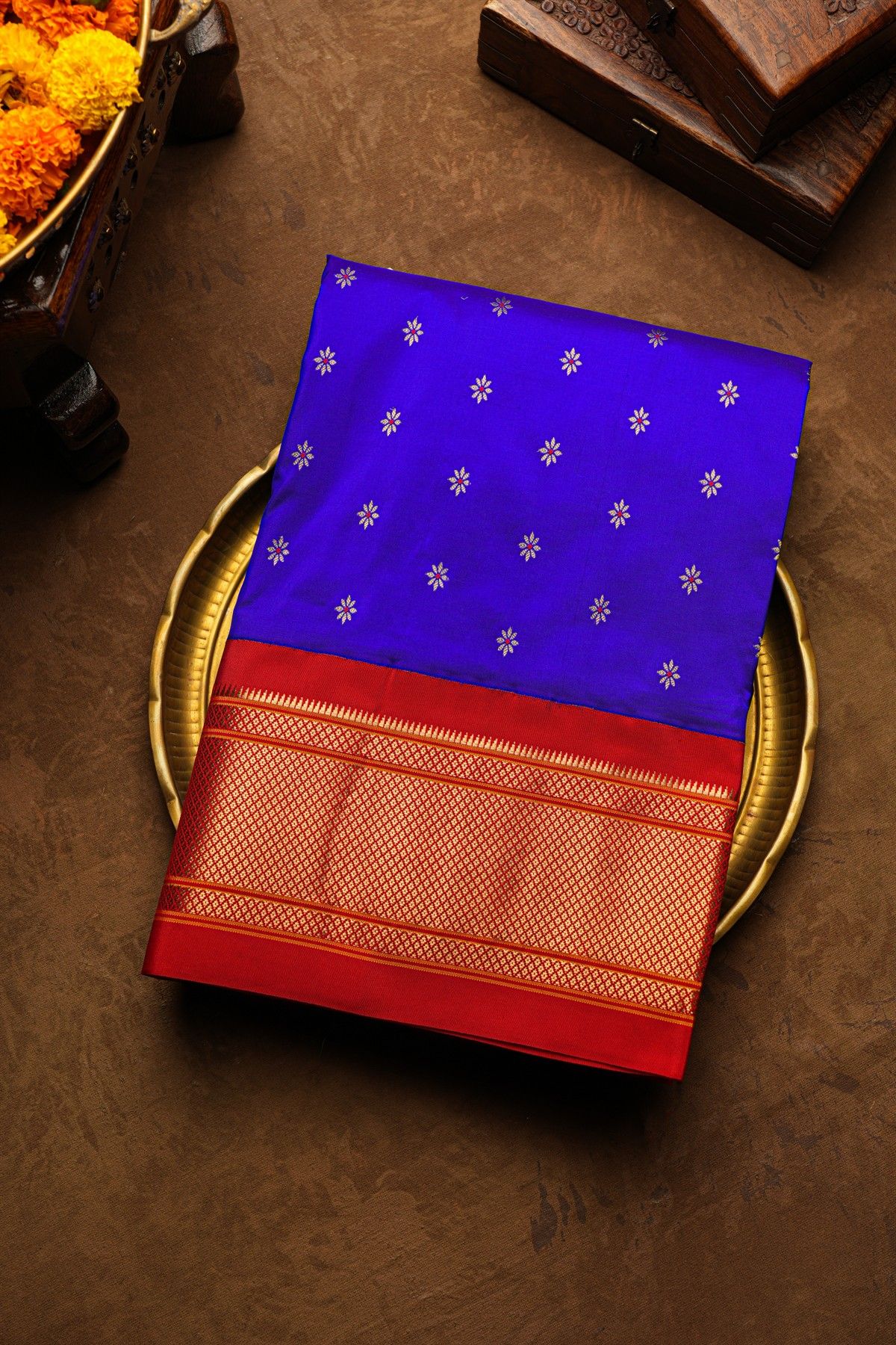 Narayanpet Silk Blue Saree