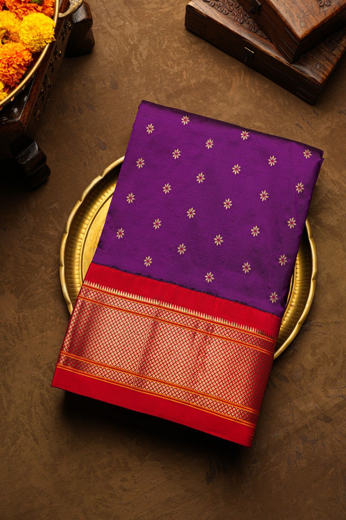 Narayanpet Silk Purple Saree