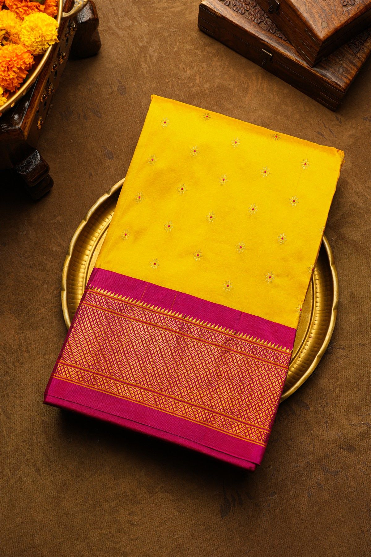 Narayanpet Silk Yellow Saree