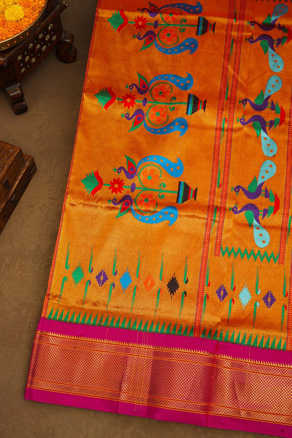 Narayanpet Silk Yellow Saree