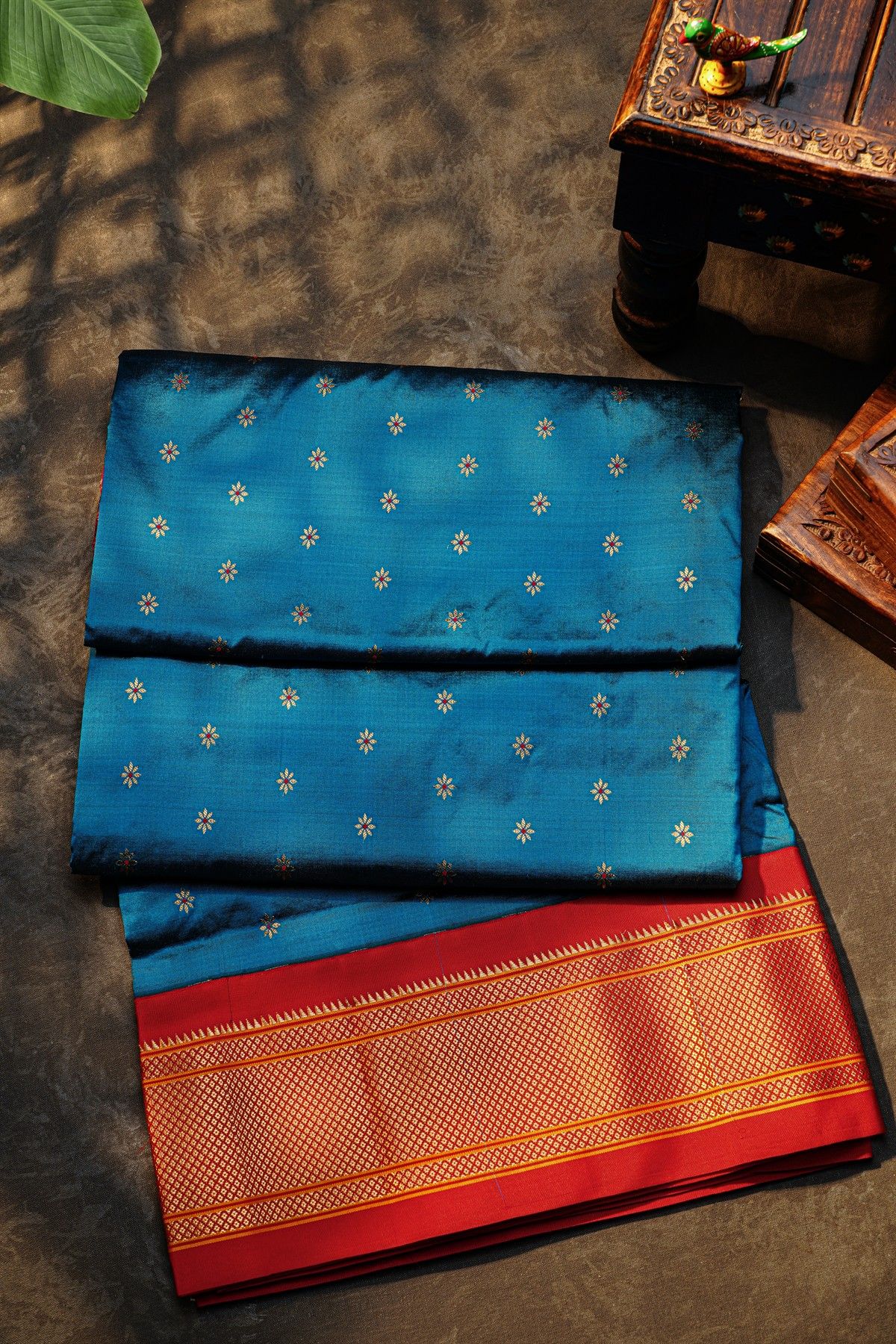 Narayanpet Silk Sea Blue Saree