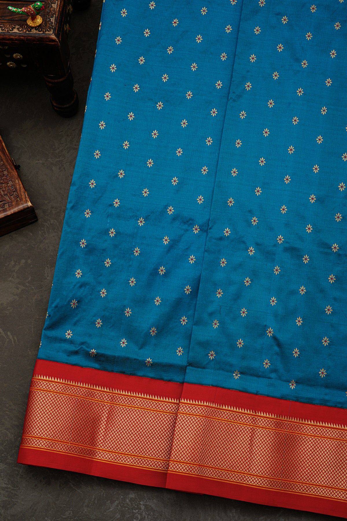 Narayanpet Silk Sea Blue Saree