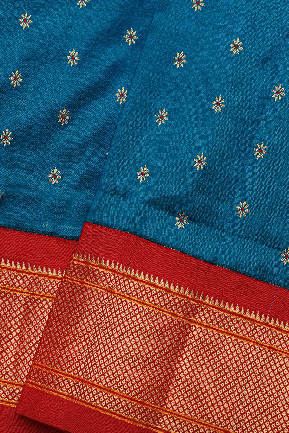 Narayanpet Silk Sea Blue Saree