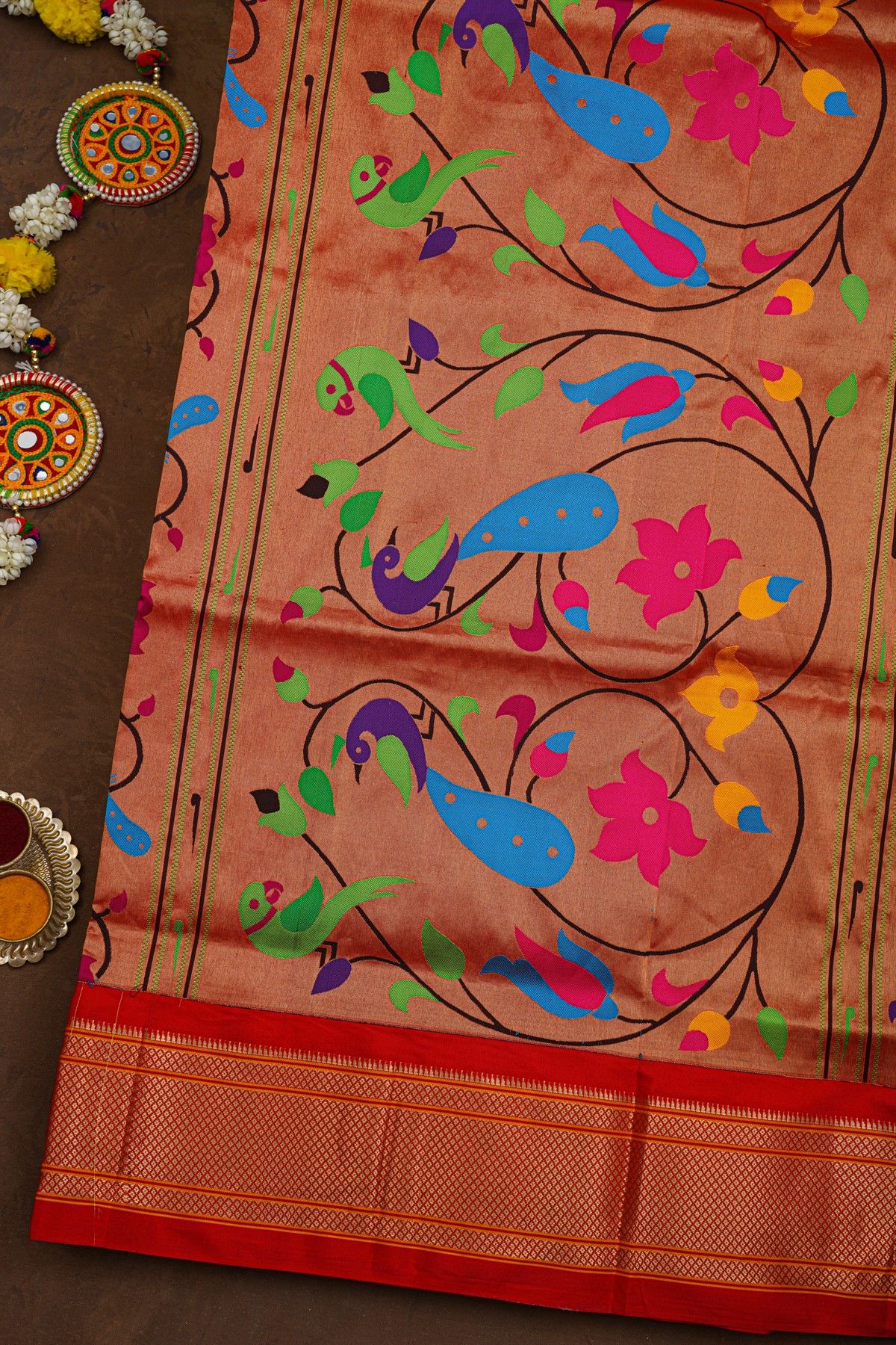 Narayanpet Silk Bottle Green Saree