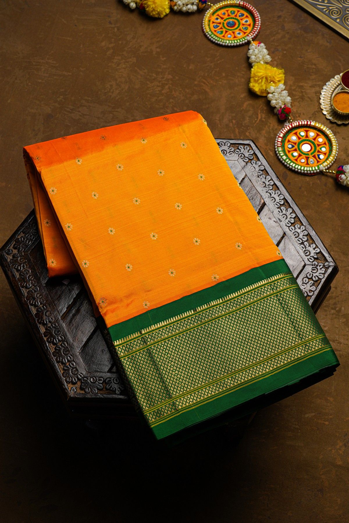 Narayanpet Silk Mustard Saree