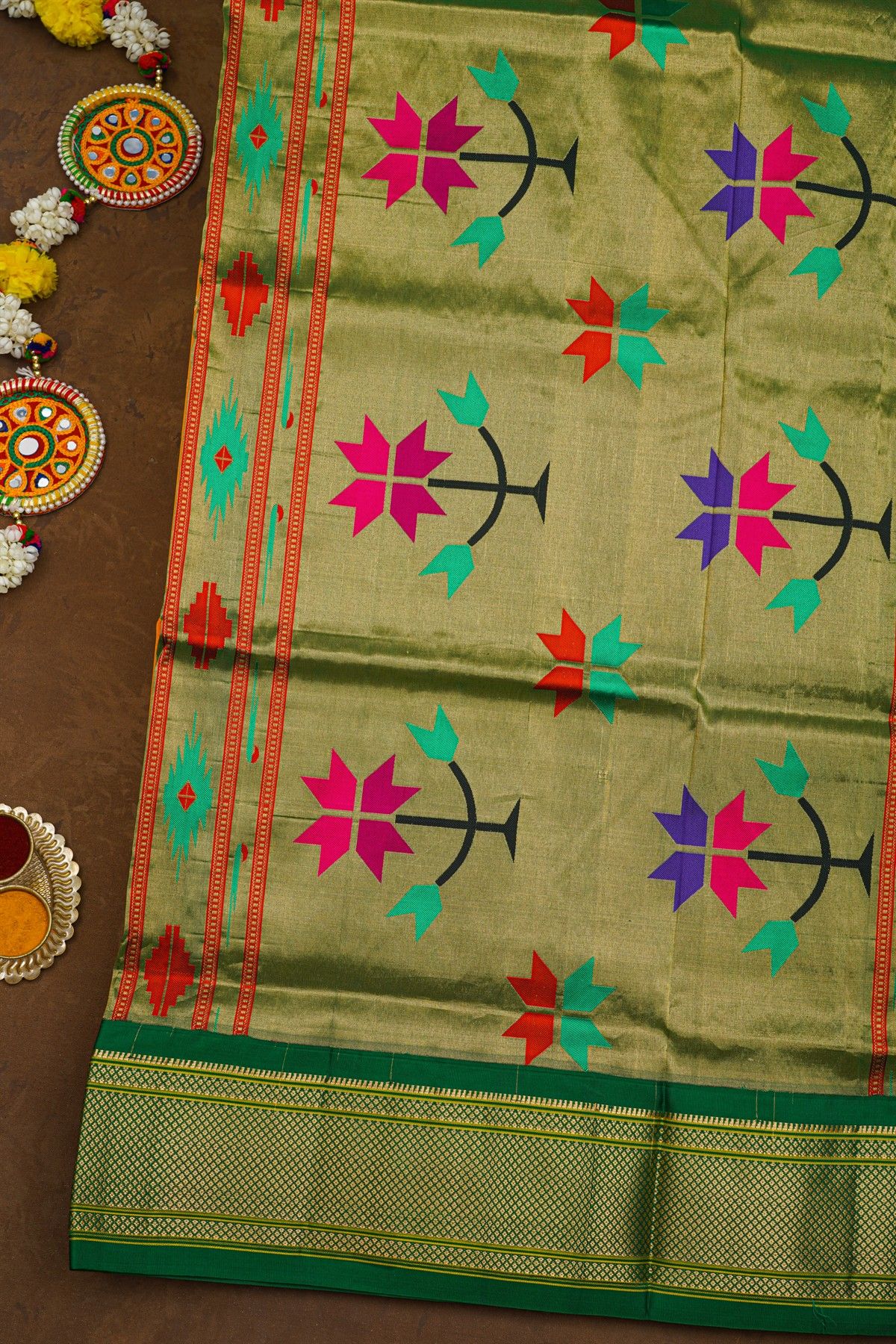 Narayanpet Silk Mustard Saree