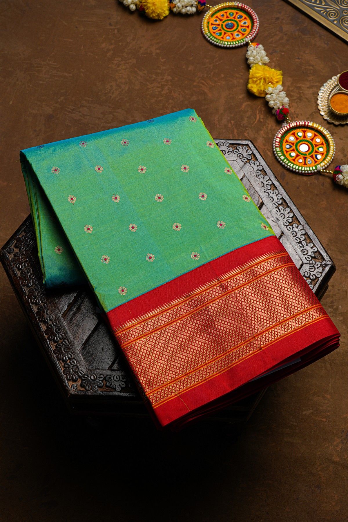 Narayanpet Silk Sea Green Saree
