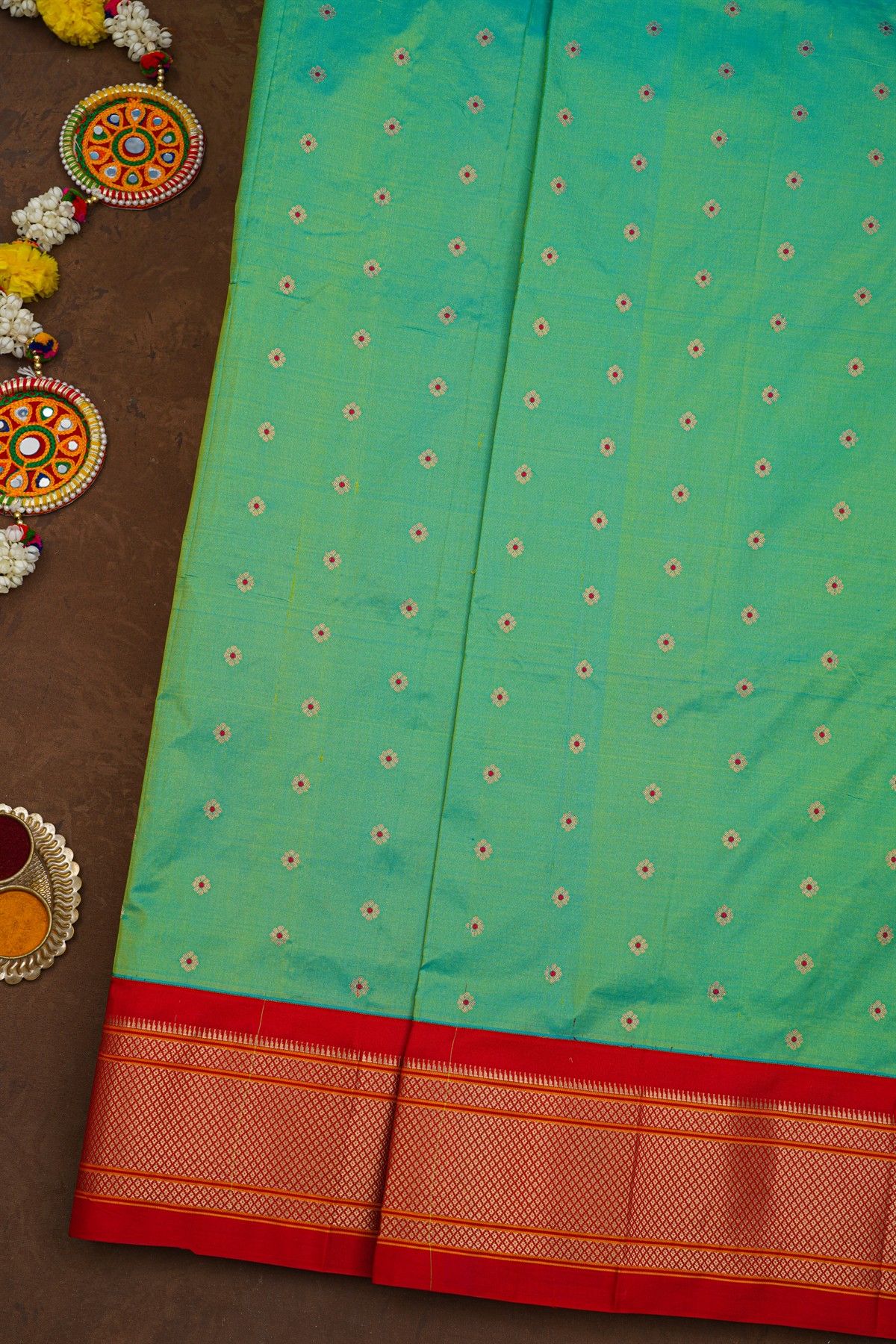 Narayanpet Silk Sea Green Saree