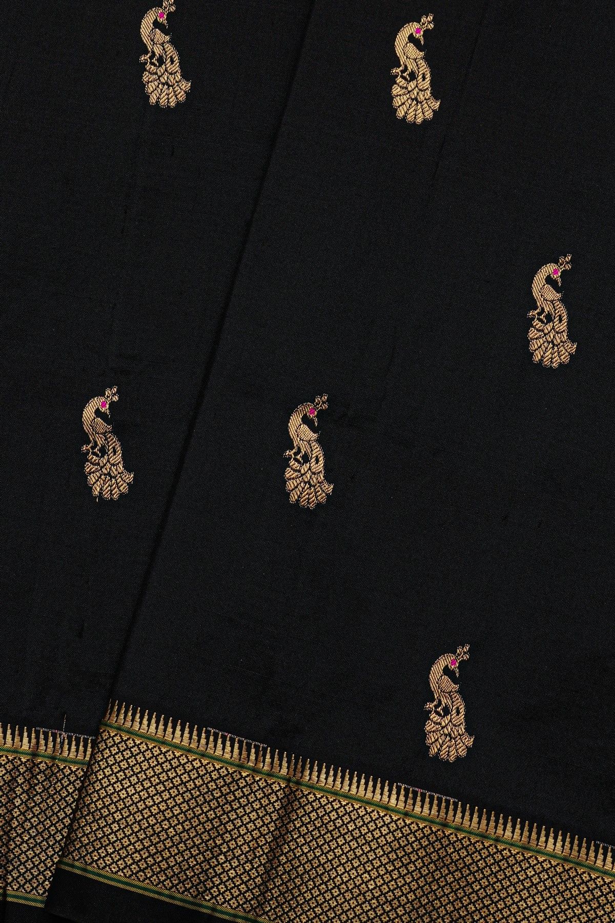 Narayanpet Silk Black Saree
