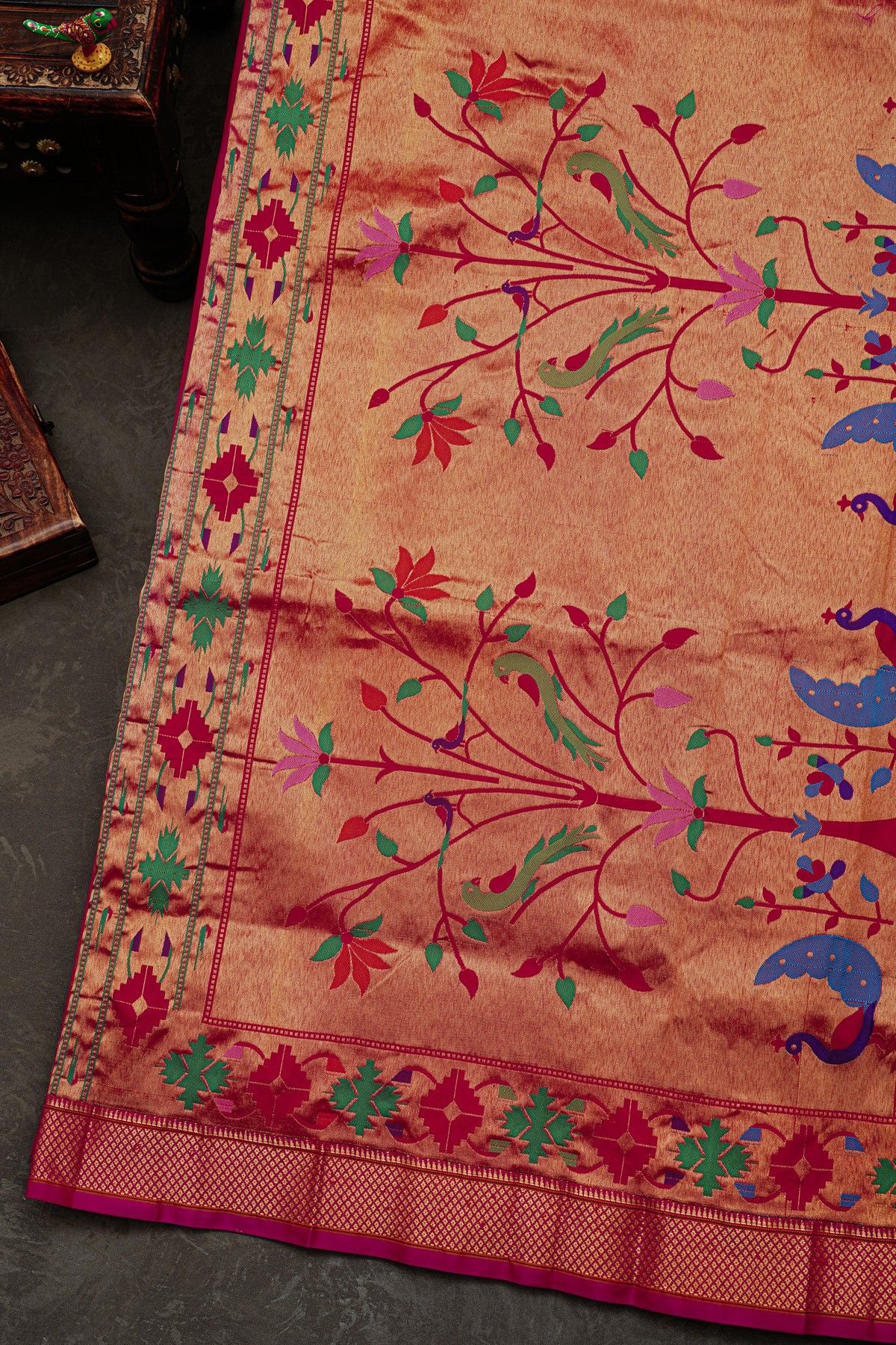 Narayanpet Silk Magenta Saree