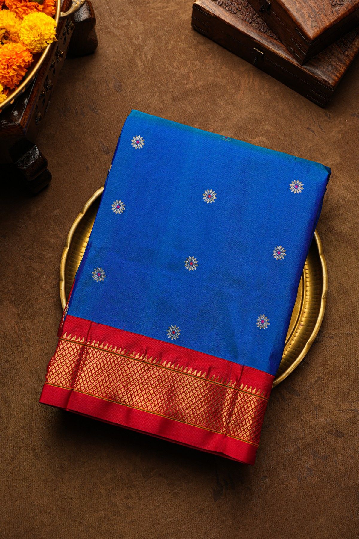 Narayanpet Silk Blue Saree