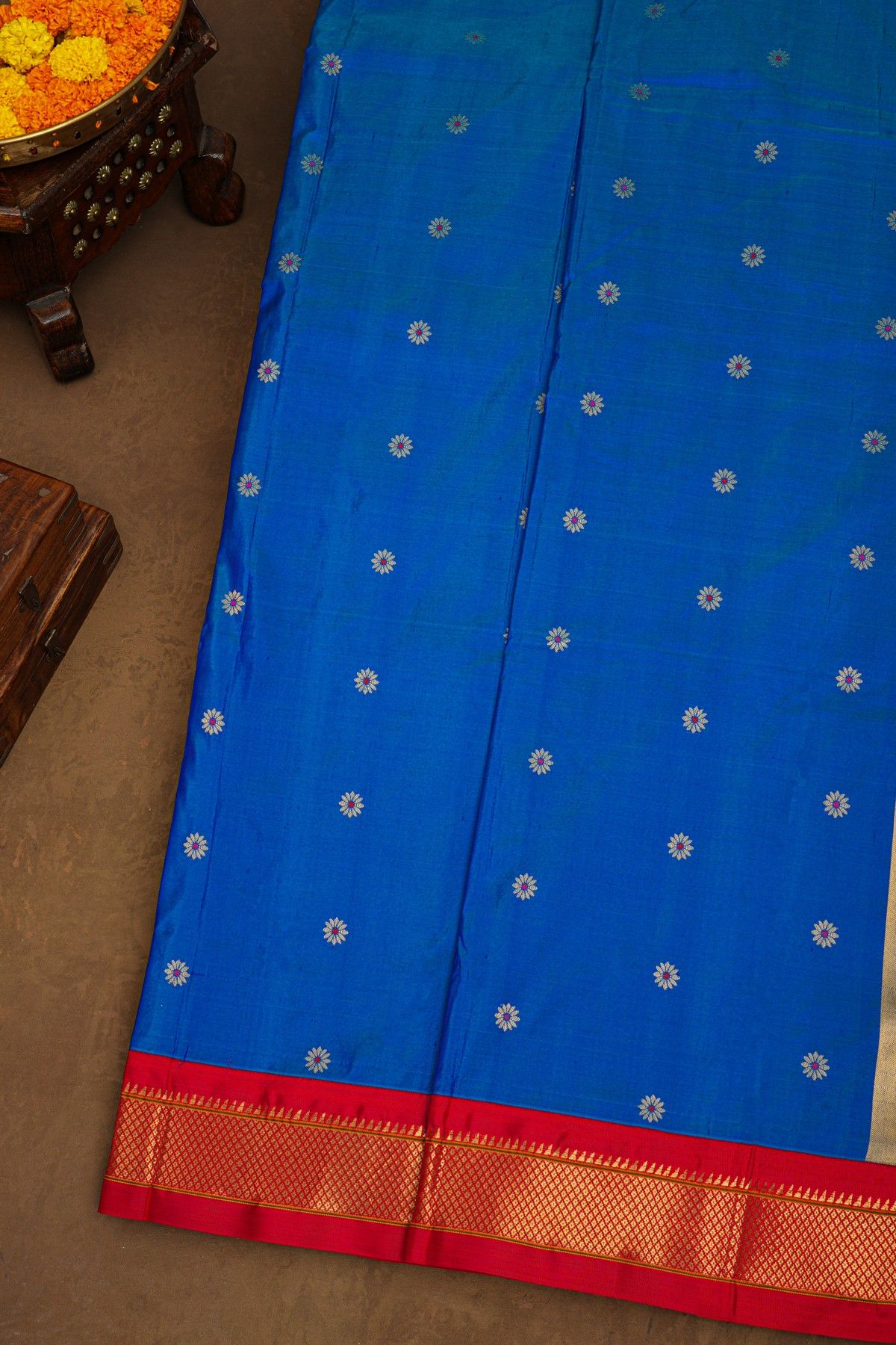 Narayanpet Silk Blue Saree