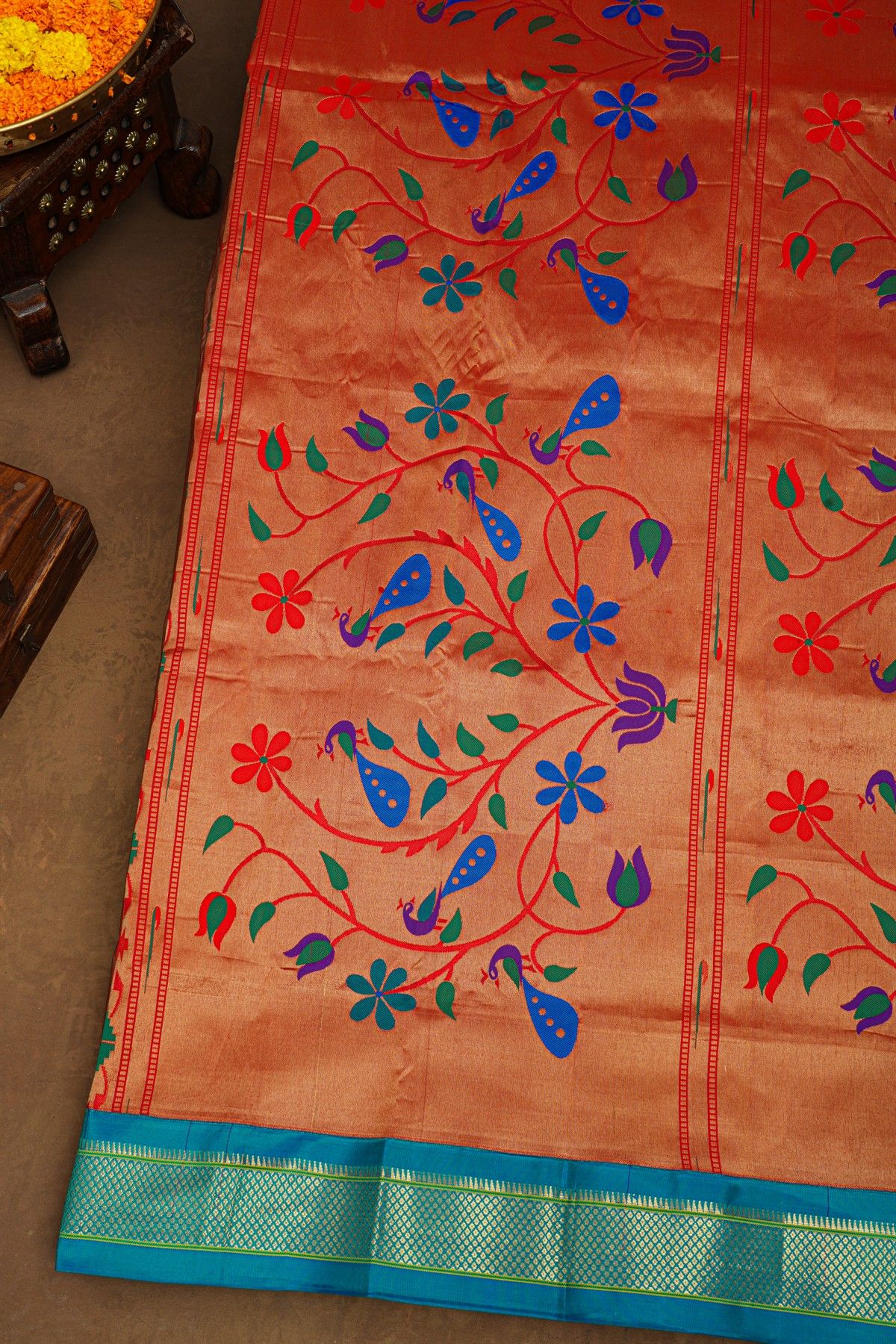 Narayanpet Silk Brown Saree