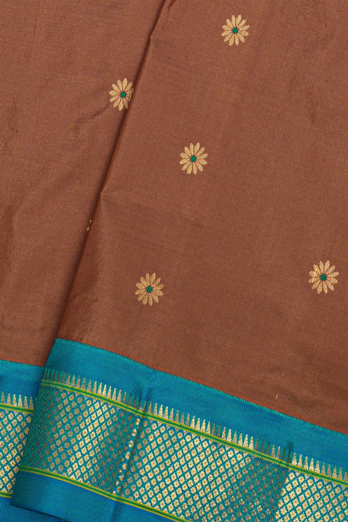 Narayanpet Silk Brown Saree
