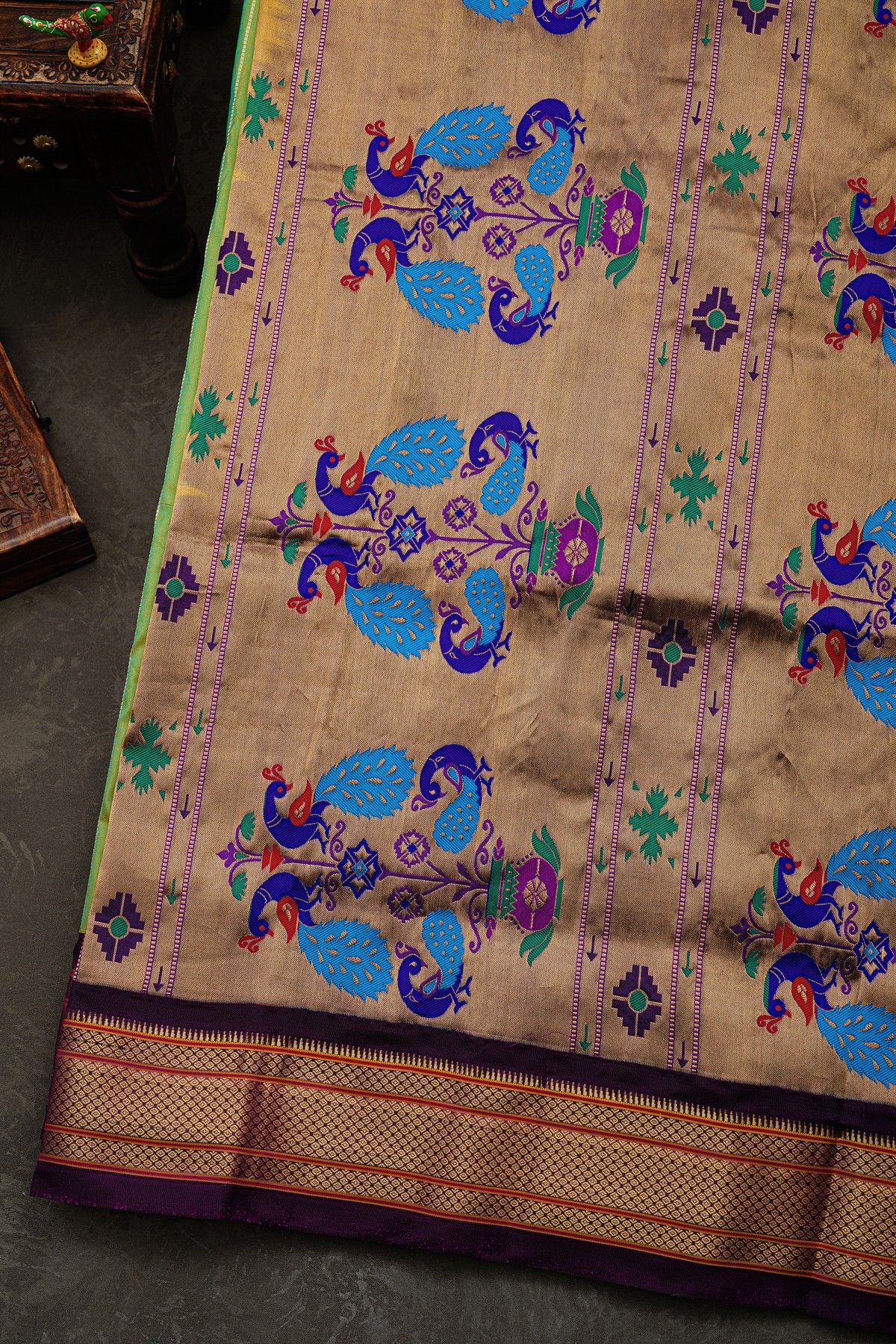 Narayanpet Silk Green Saree