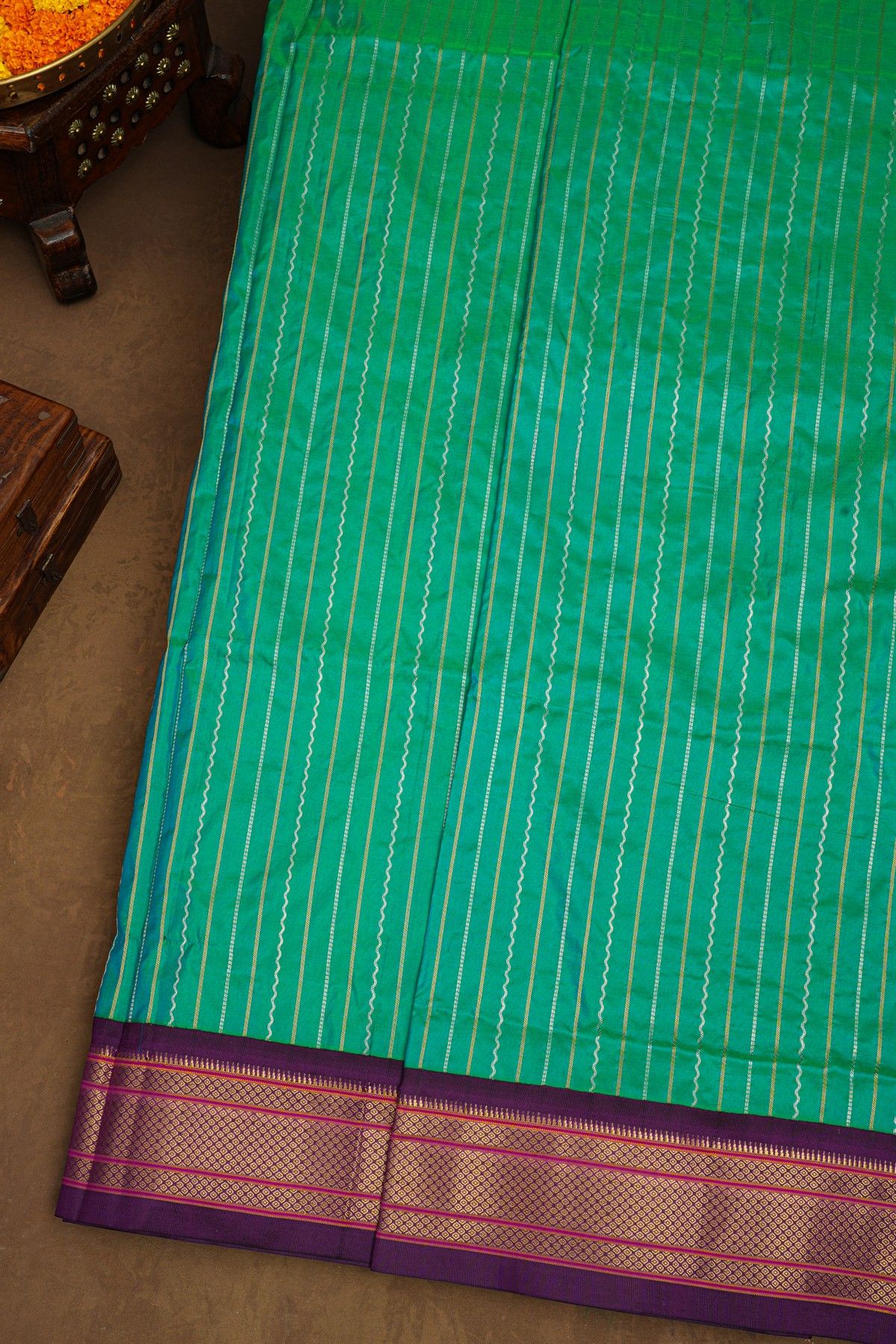 Narayanpet Silk Sea Green Saree