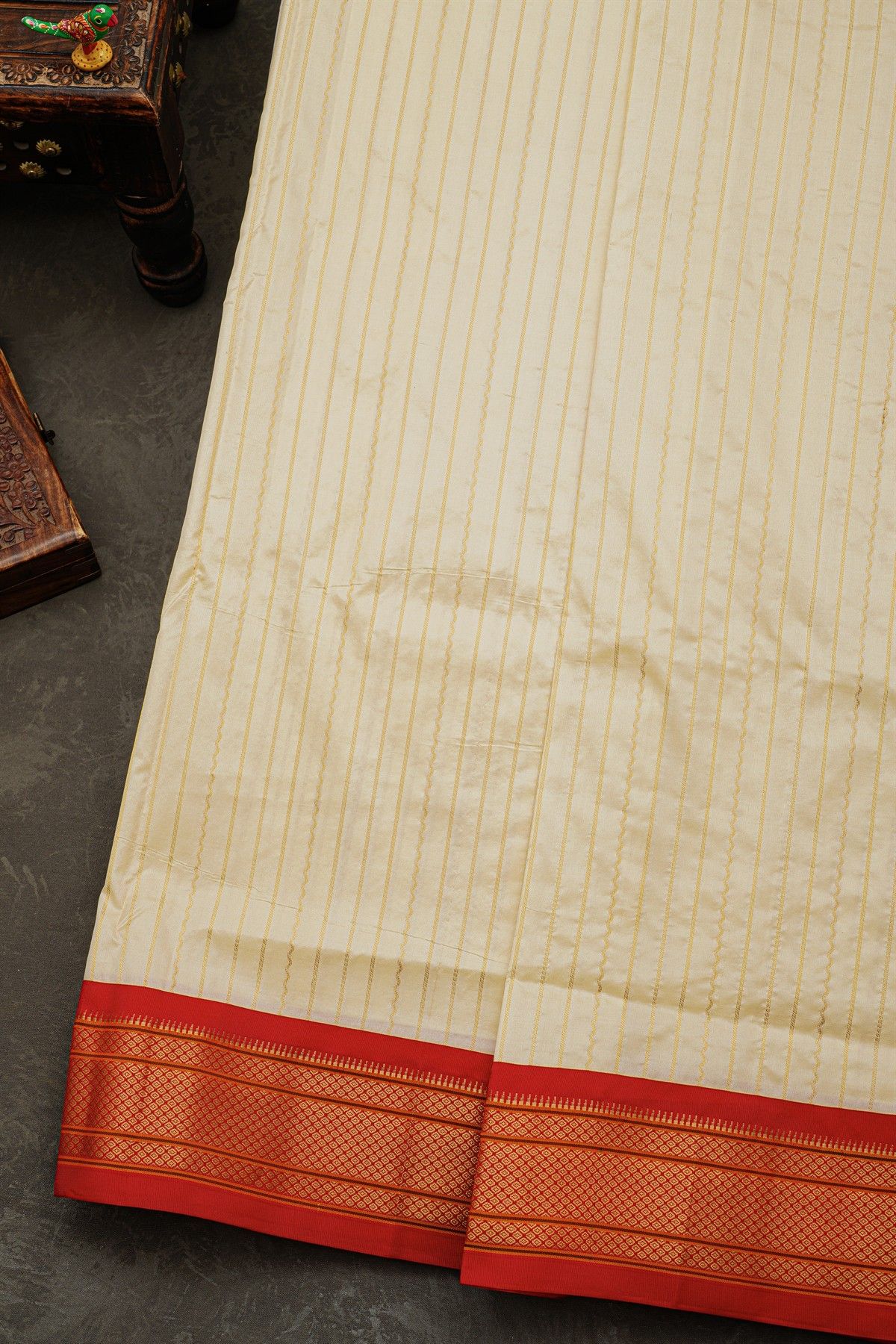 Narayanpet Silk Off White Saree