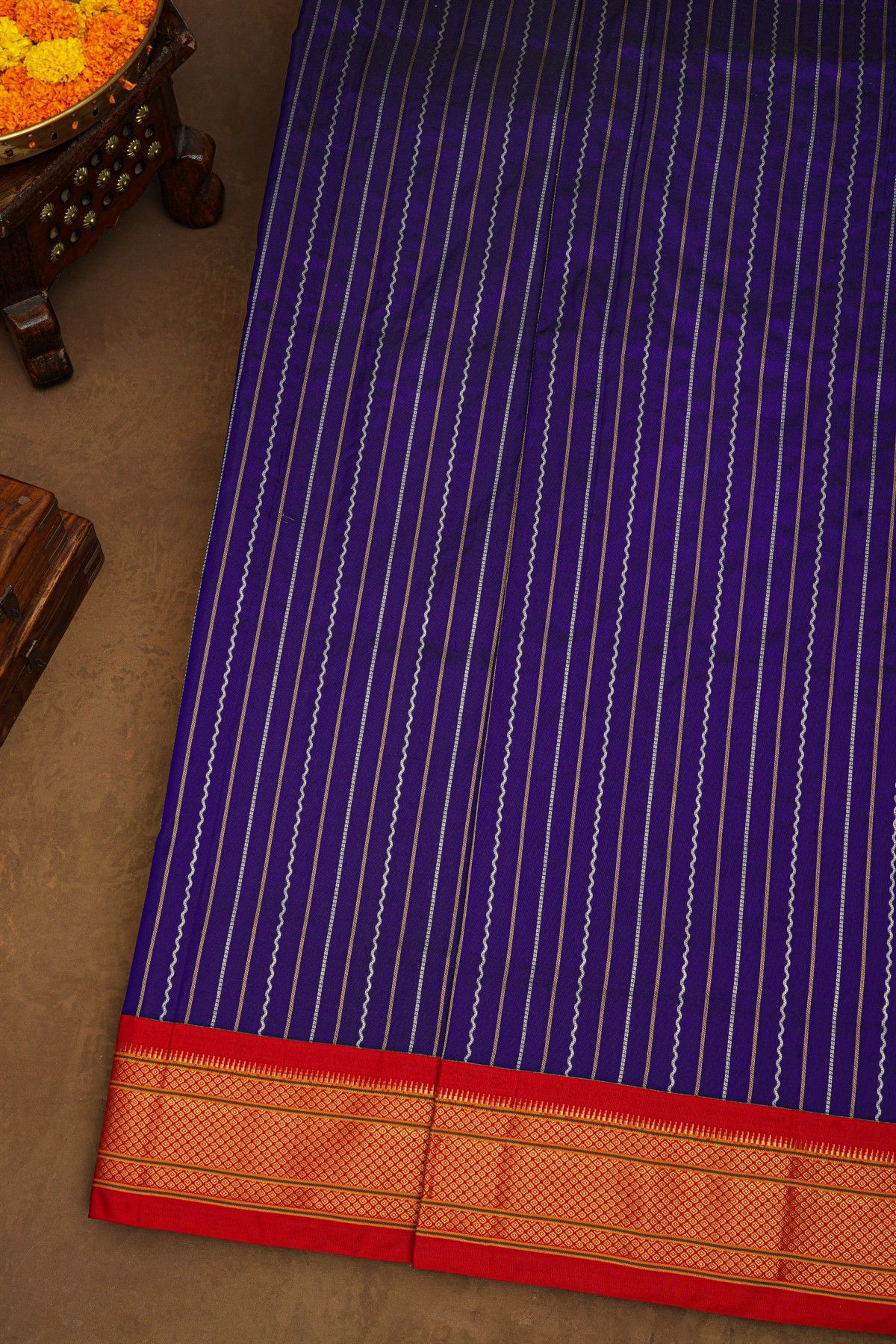 Narayanpet Silk Navy Blue Saree