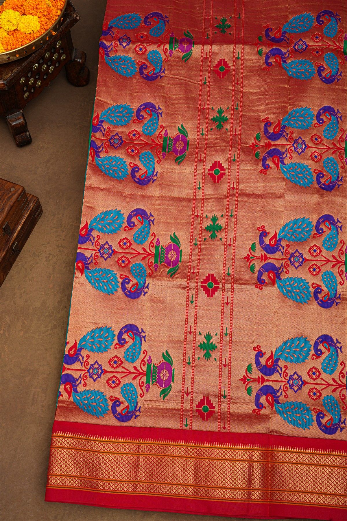 Narayanpet Silk Sea Green Saree