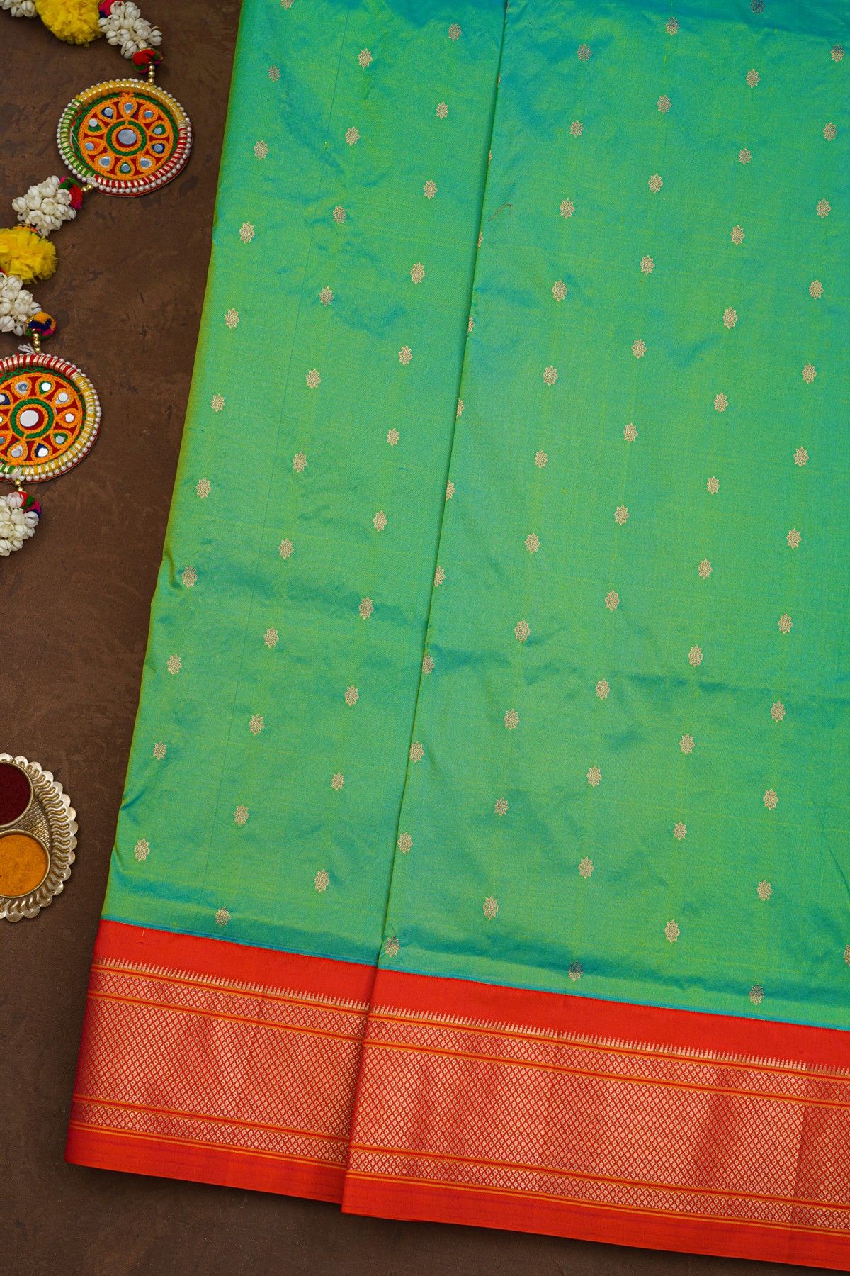 Narayanpet Silk Sea Green Saree