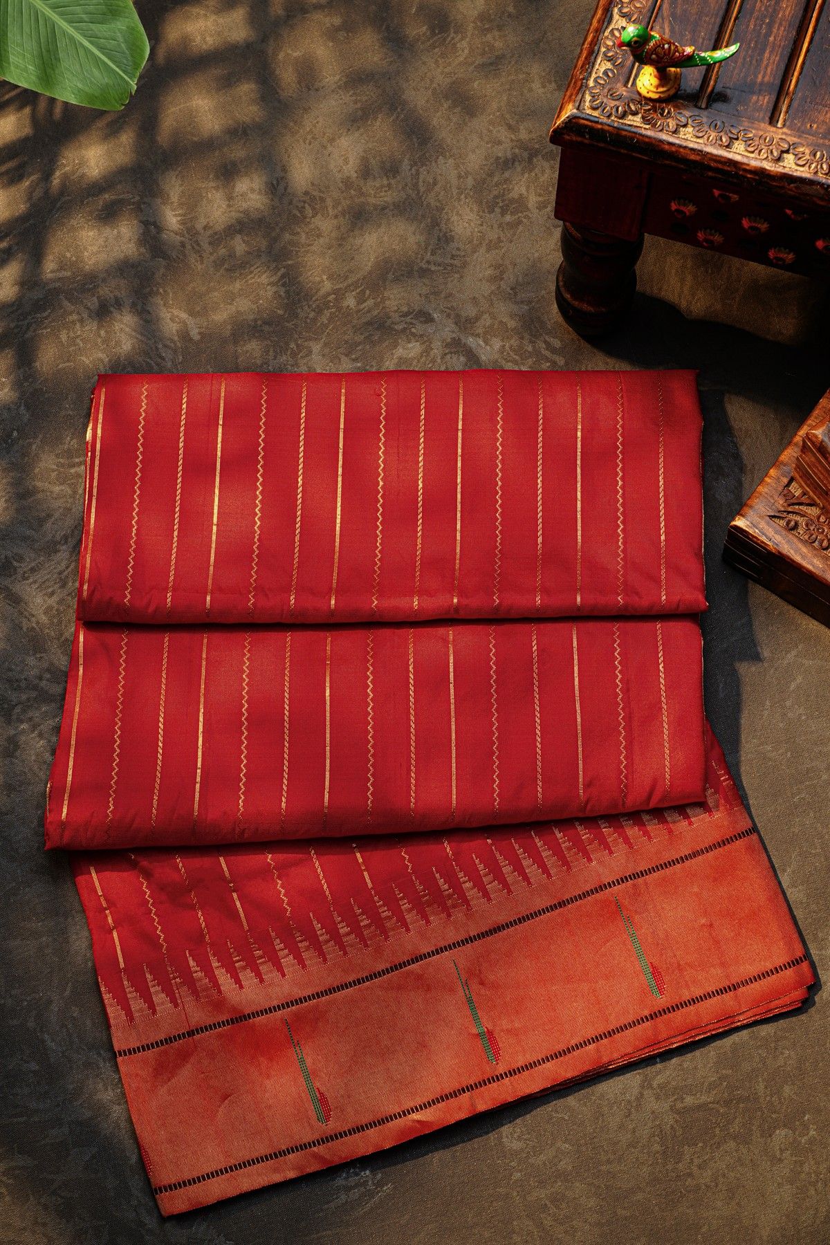 Narayanpet Silk Red Saree