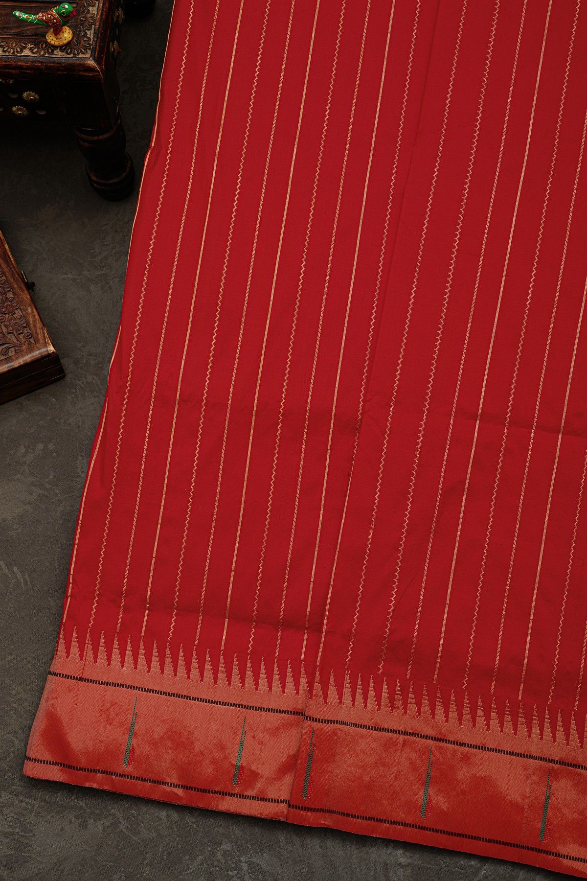 Narayanpet Silk Red Saree