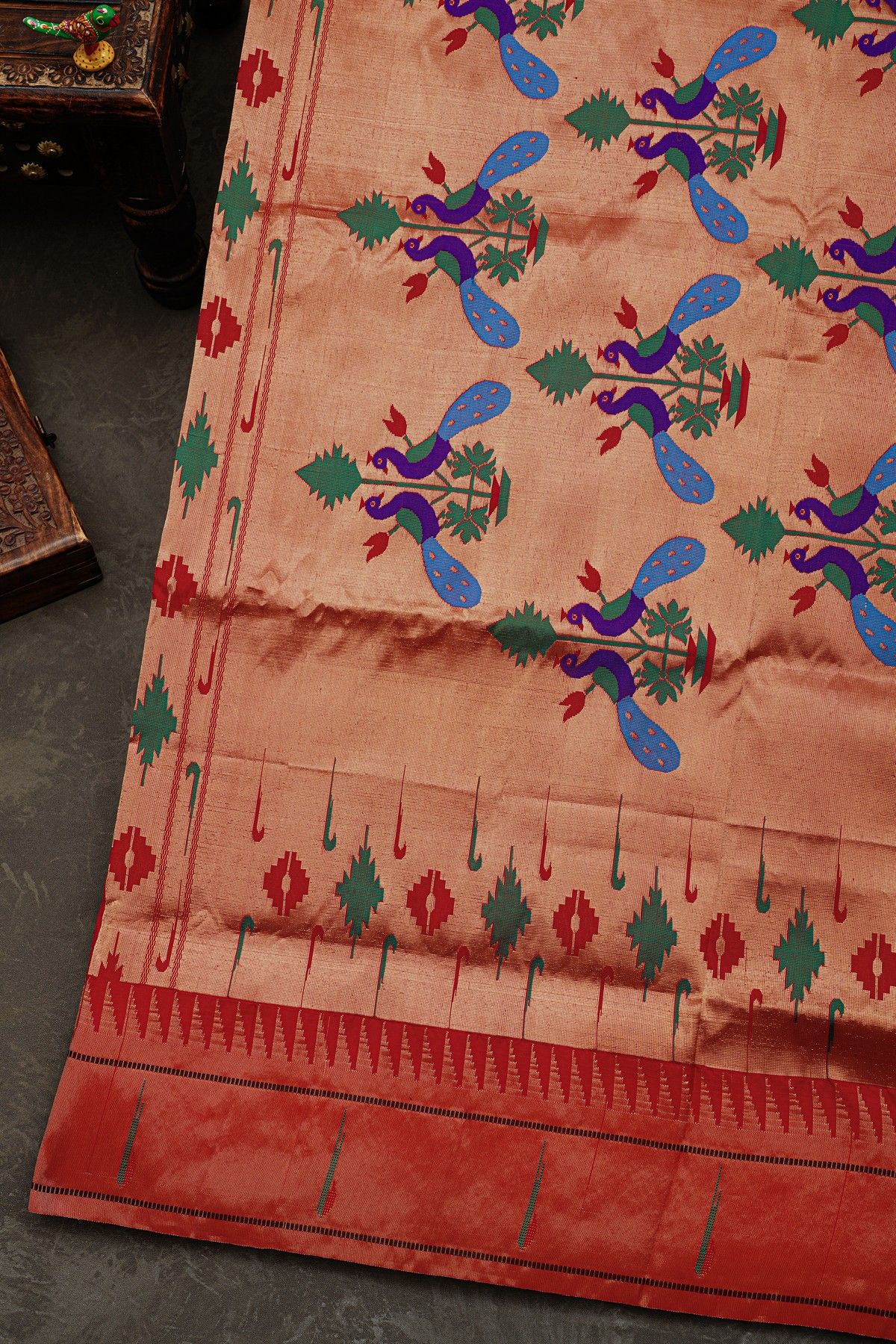 Narayanpet Silk Red Saree